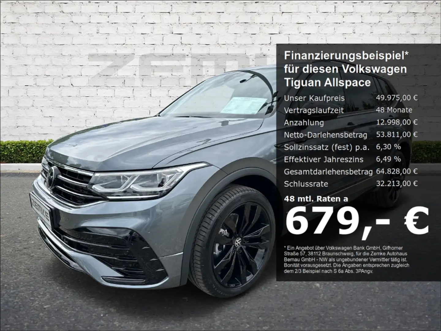 Volkswagen Tiguan Allspace R-Line 2,0 l TSI DSG StandHZG Navi Grau - 1