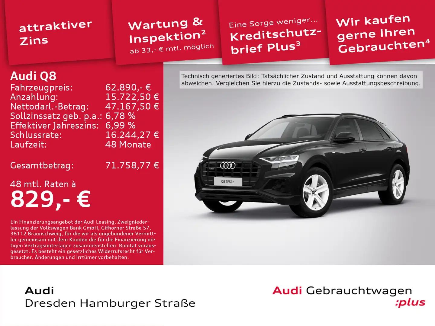 Audi Q8 SUV TFSI e 55 e quattro 280(381) kW(PS) tiptr Schwarz - 1