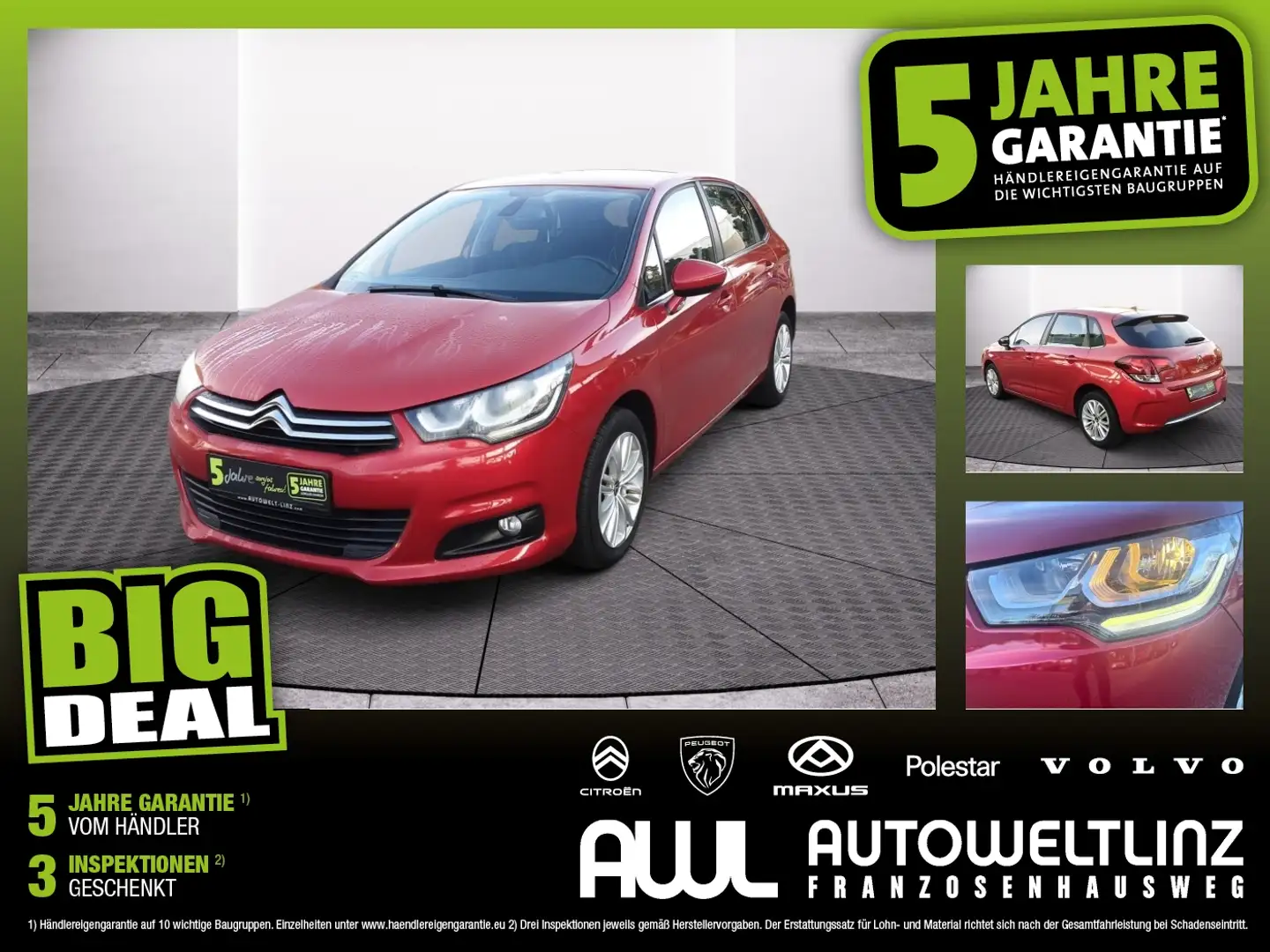 Citroen C4 BHDI120S&S EAT6 FEEL Automatik Rouge - 1