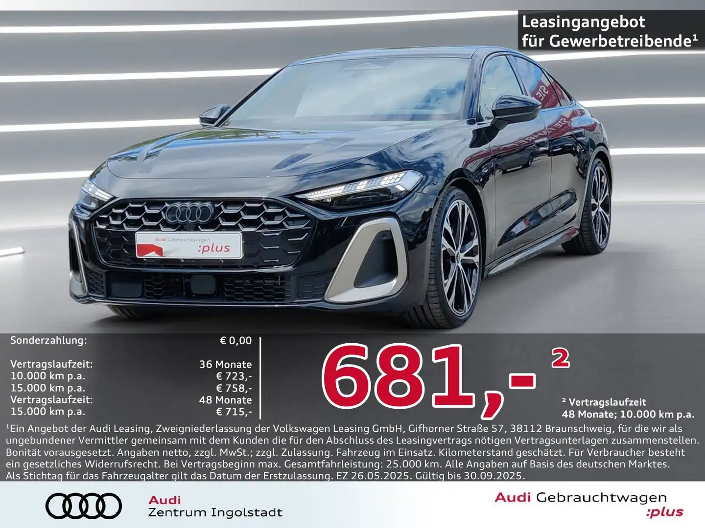 Audi A5 Limousine e-hybrid qu S line edition one Pano Schwarz - 1