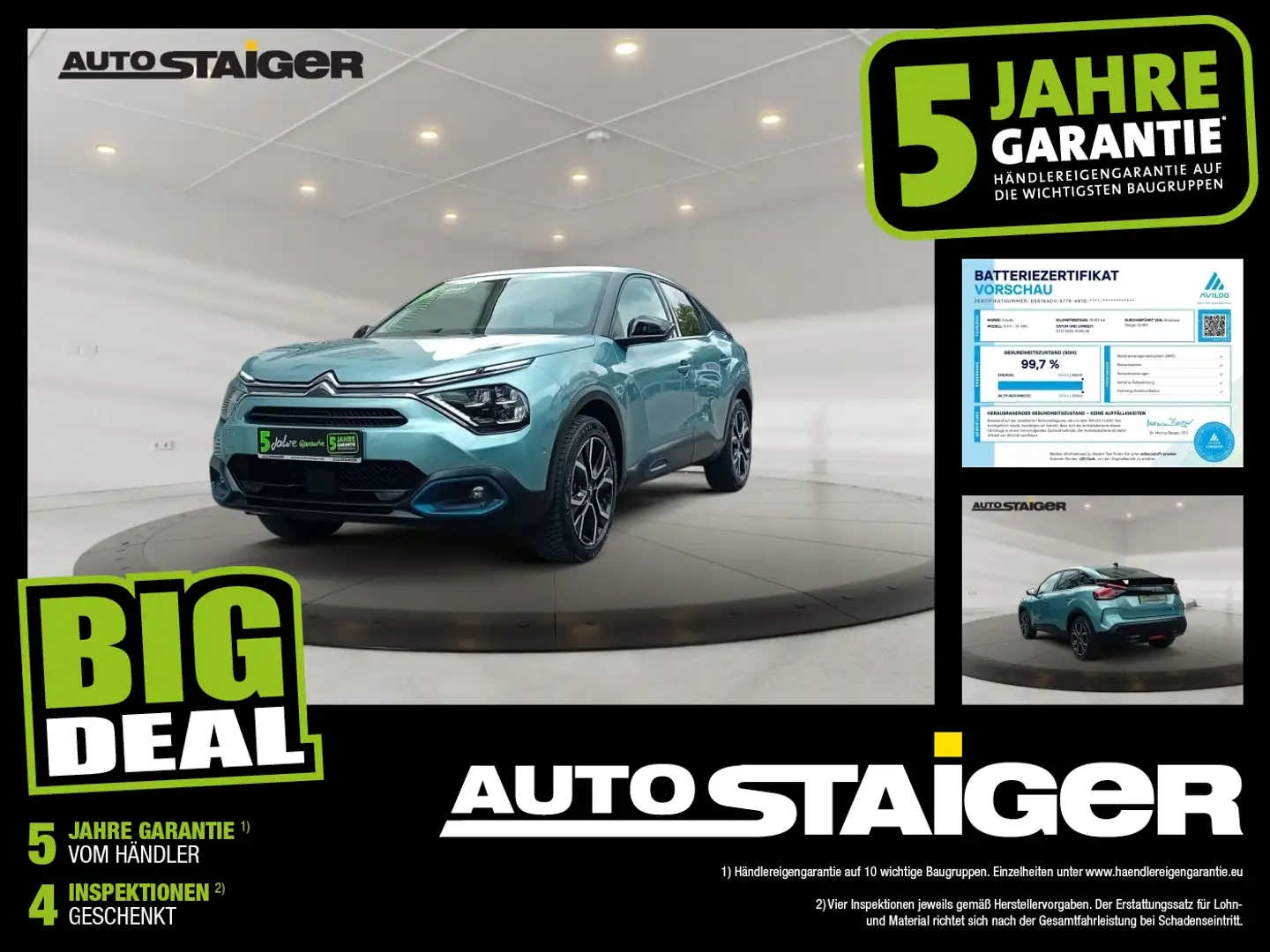 Citroen C4 Elektromotor Shine 360 Grad Kamera~CarPlay~ Blau - 1