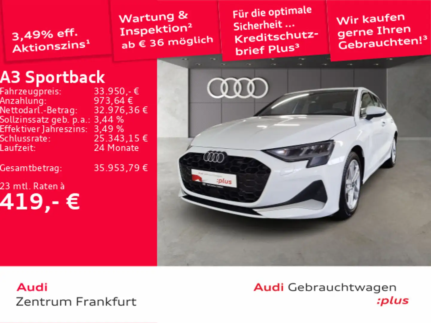 Audi A3 35 TDI advanced  S tronic Navi DAB Weiß - 1