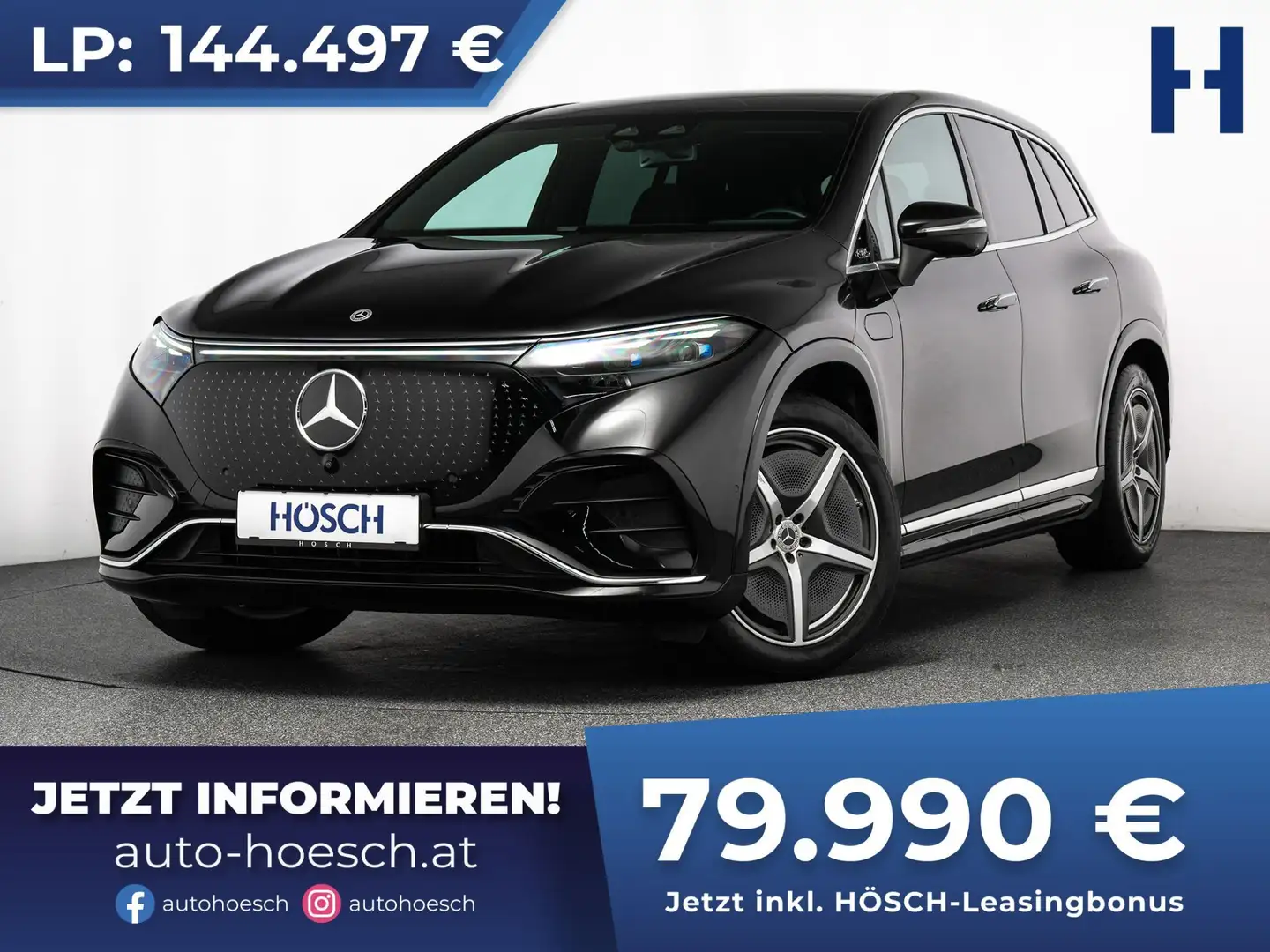 Mercedes-Benz EQS SUV 450 4Matic AMG 21er PANO AHK ERSTBESITZ Noir - 1