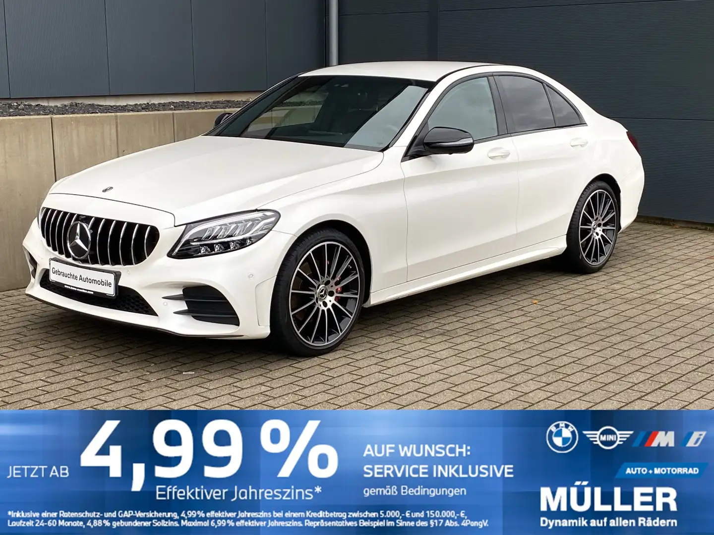 Mercedes-Benz C 180 C180 AMG Burmester/360/MATRIX/ACC/AGILITY Blanc - 1