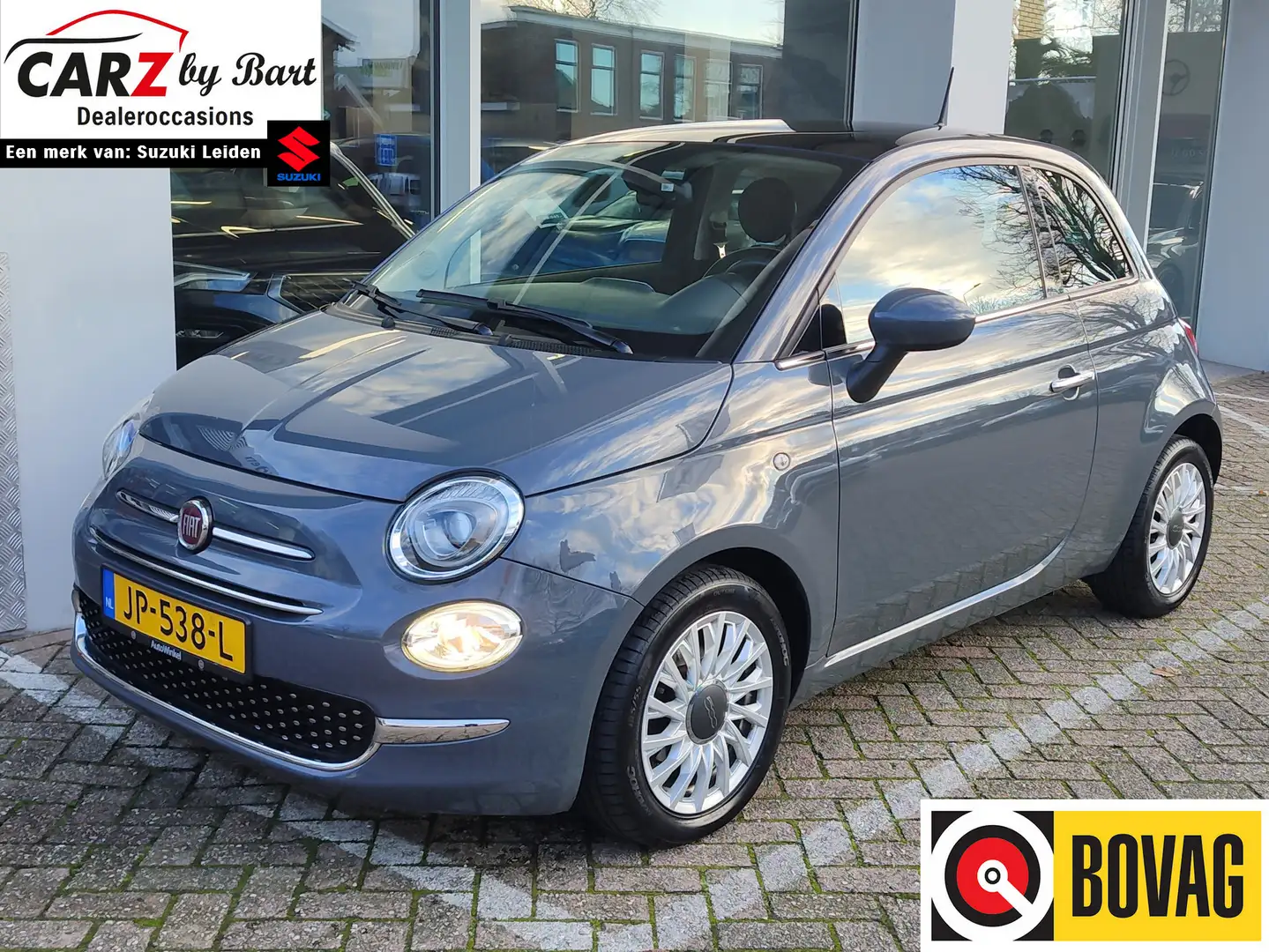Fiat 500 0.9 TWINAIR TURBO LOUNGE Panoramadak | Navi | Clim Grijs - 1