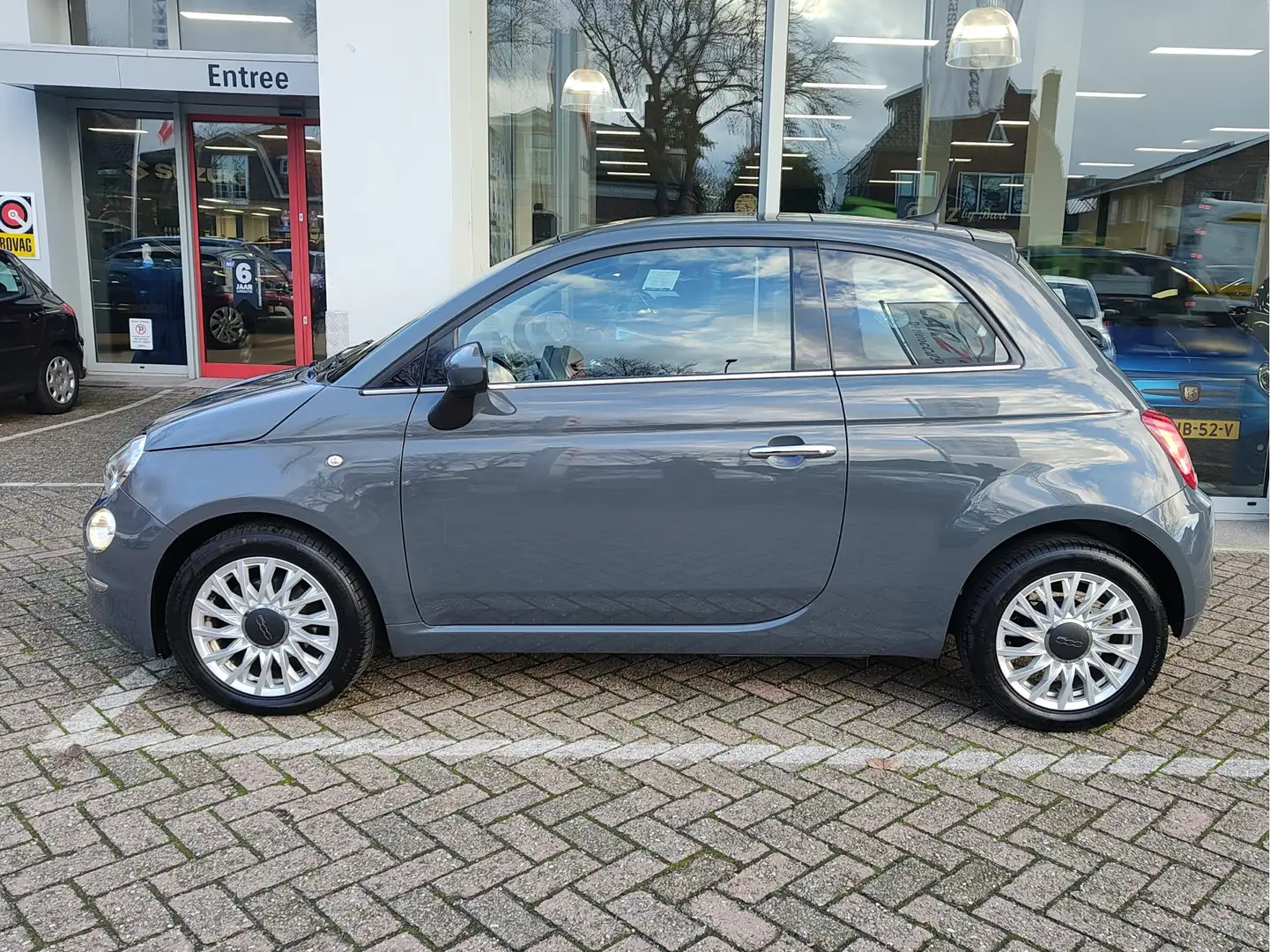 Fiat 500 0.9 TWINAIR TURBO LOUNGE Panoramadak | Navi | Clim Grijs - 2