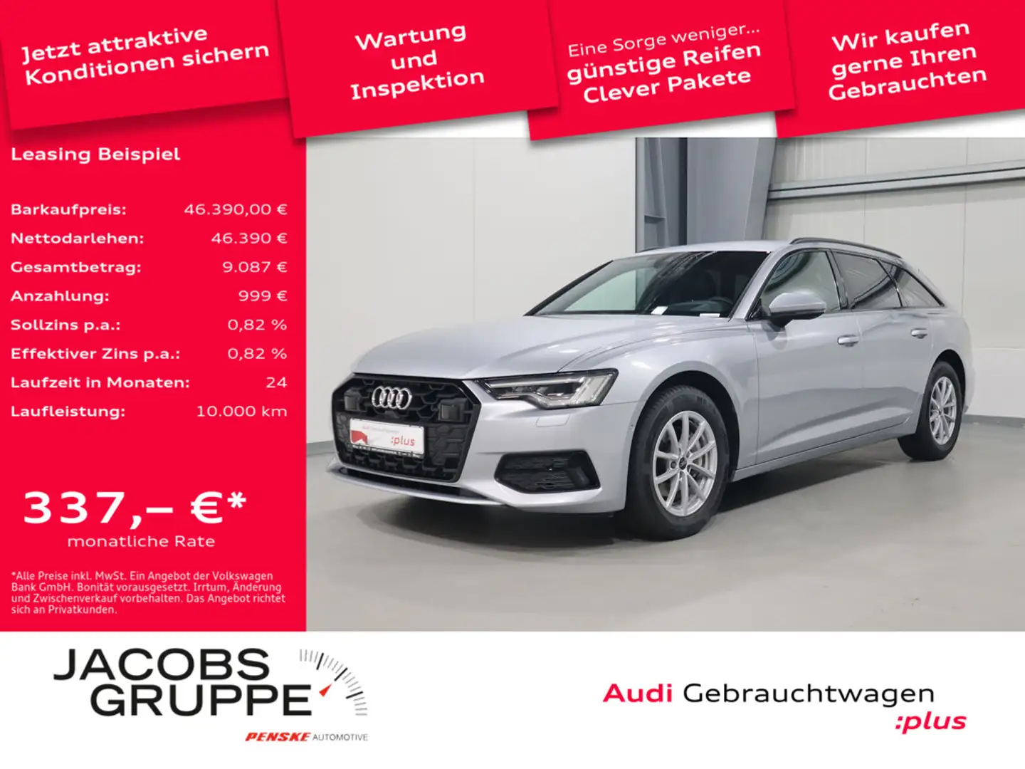 Audi A6 Avant 40 TDI advanced Matrix-LED*Head-up*Kamera Silber - 1