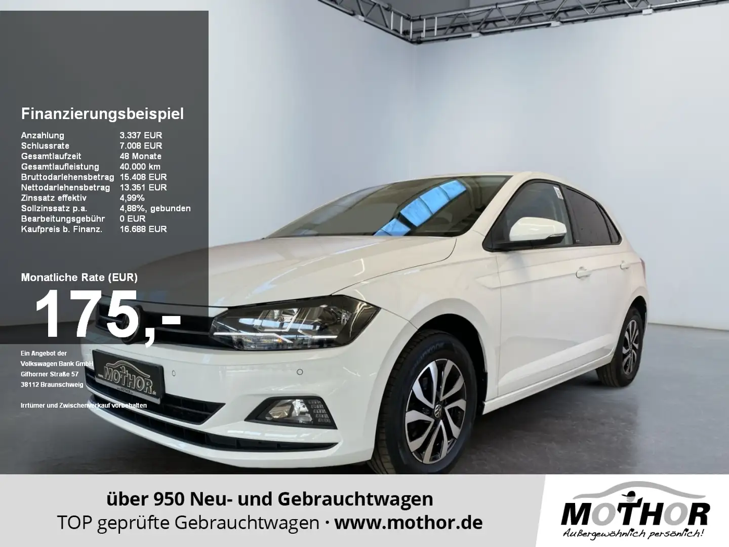 Volkswagen Polo Active VI 1.0 TSI LMF Klima W-Paket PDC Blanc - 1