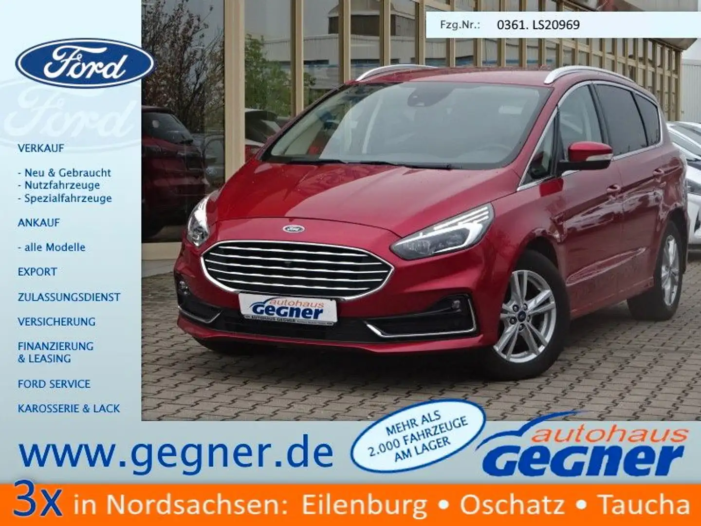 Ford S-Max 190PS Autm. Titanium ACC Navi AHK Rot - 1