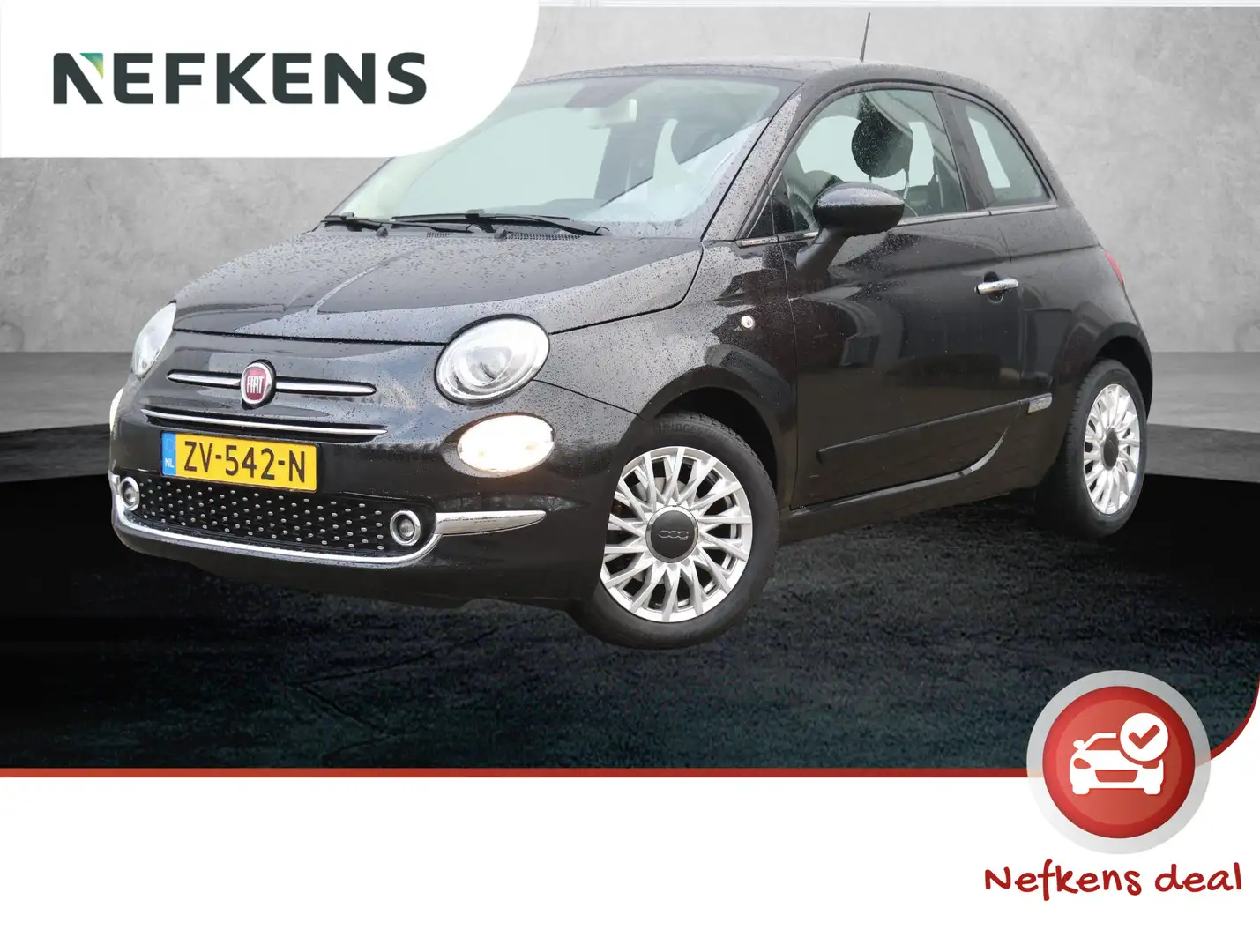 Fiat 500 85pk TwinAir Turbo Lounge (1ste eig./NAV./Open dak Noir - 1