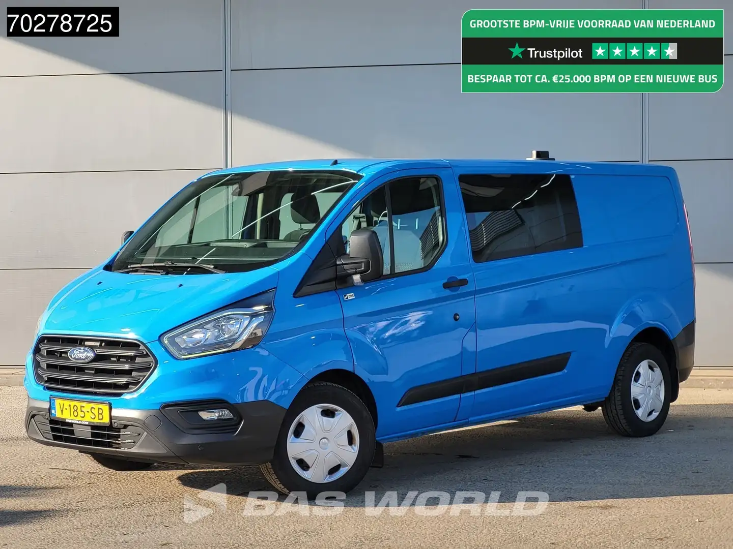 Ford Transit Custom 130PK Dubbel Cabine Automaat Euro6 Trekhaak Airco Blauw - 1
