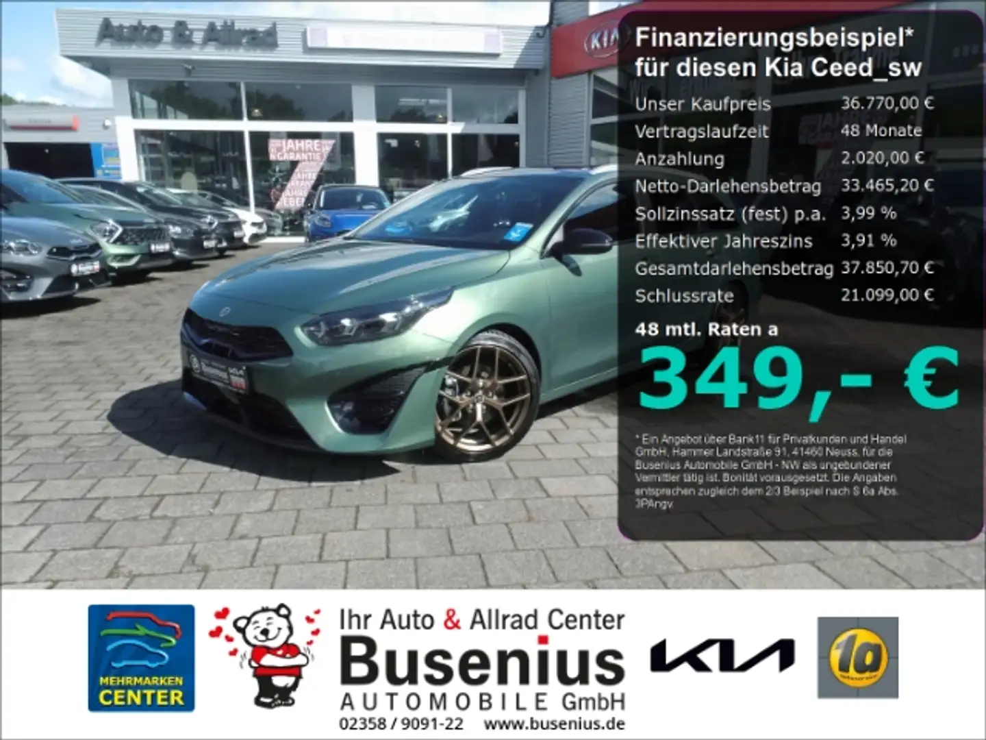 Kia Ceed SW / cee'd SW 1,5T DCT GTL+Tech+Leder+GD+18Zoll B-Power Verde - 1