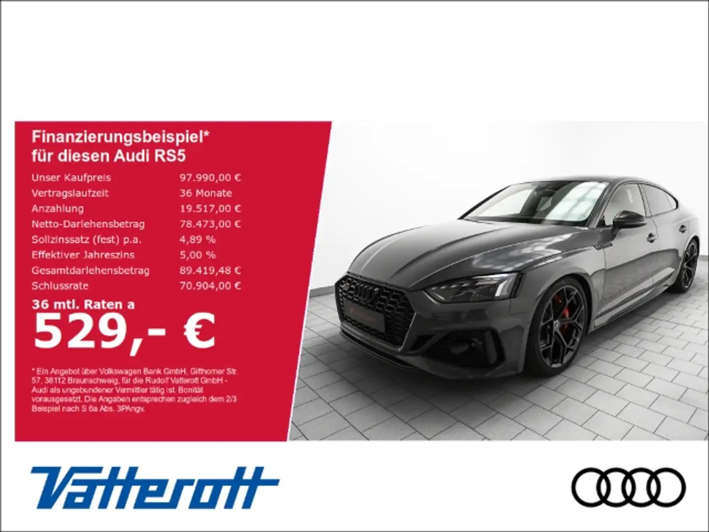 Audi RS5 Sportback 2.9 TFSI competition plus B&O HUD ACC Ni Grau - 1