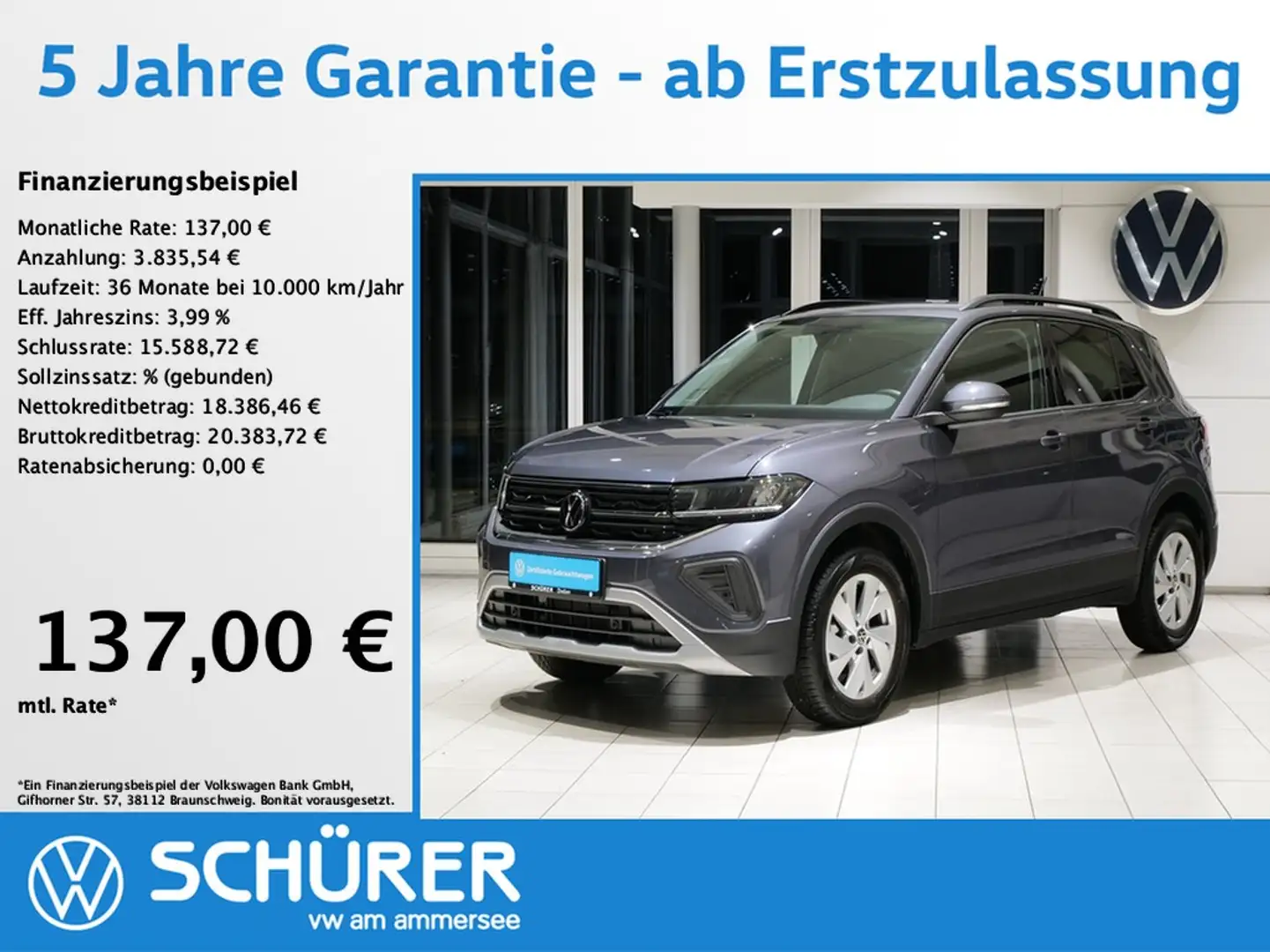 Volkswagen T-Cross 1.0TSI Life LED RKam ACC IQ-Drive Gris - 1