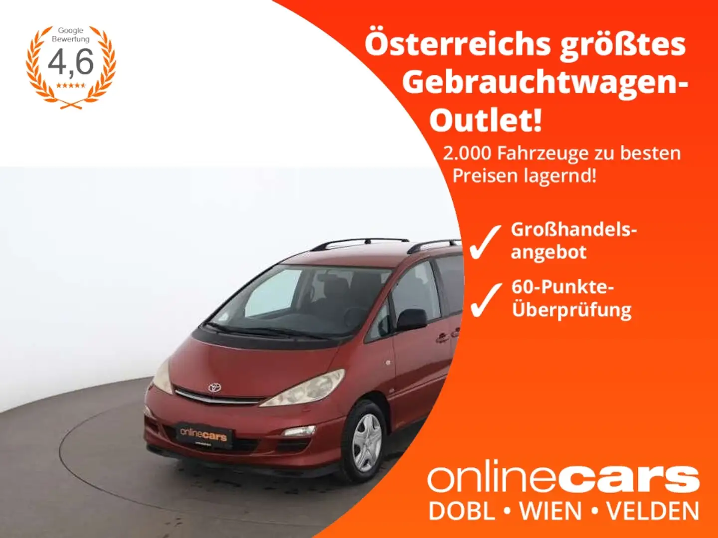 Toyota Previa 2.0 Diesel 7-SITZER TEMPOMAT PARKHILFE Rood - 1