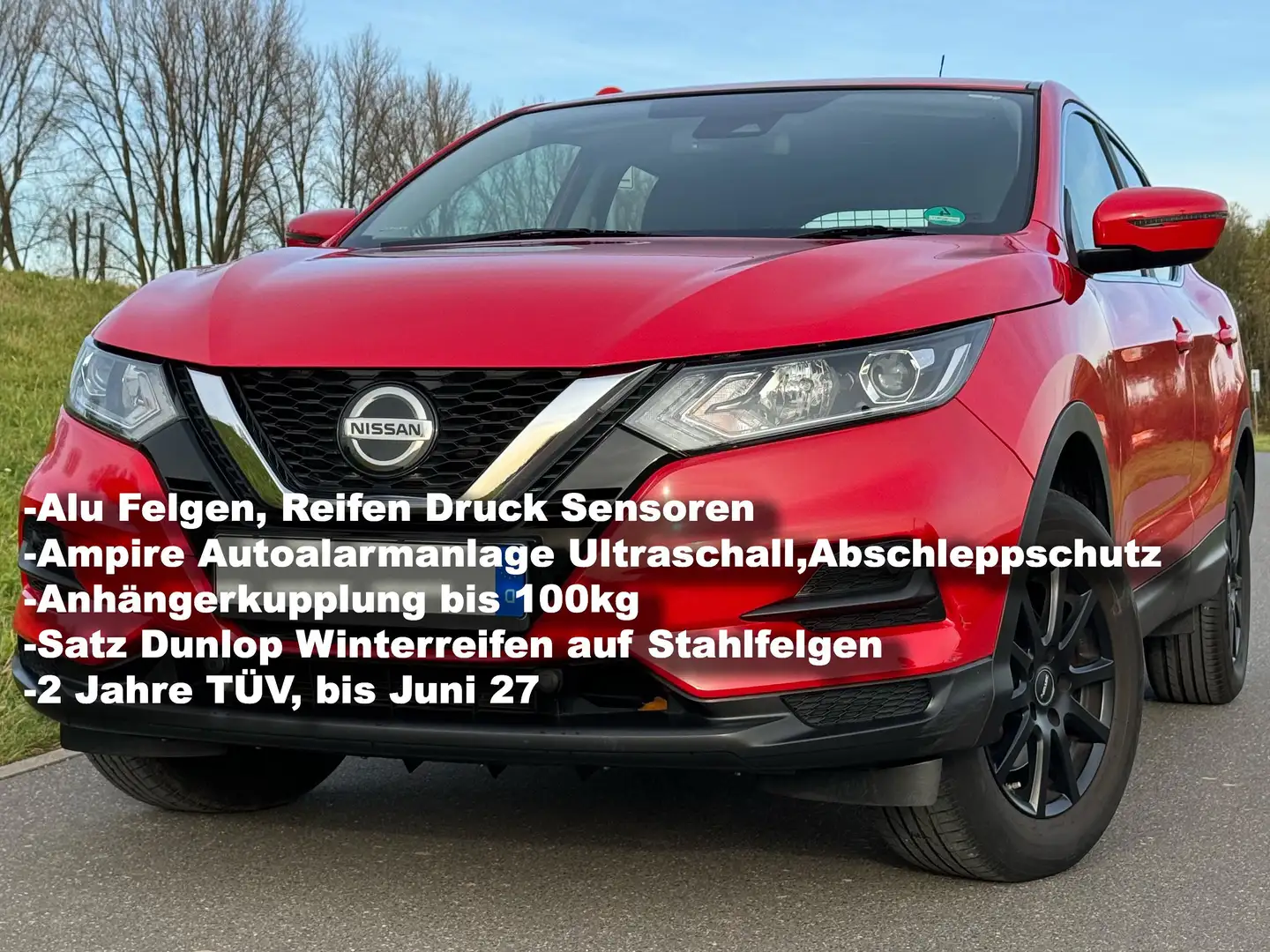 Nissan Qashqai Qashqai 1.2 DIG-T VISIA ,Alufelg.,AHK,TÜV neu Rot - 1