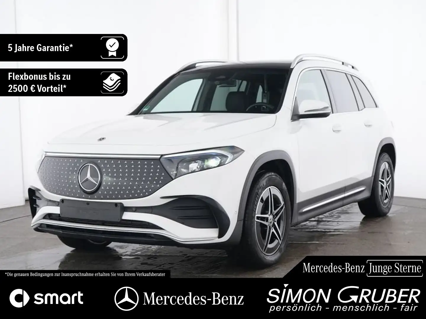 Mercedes-Benz EQB 300 4M AMG Pano HUD Leder Distronic 7Sitze Weiß - 1