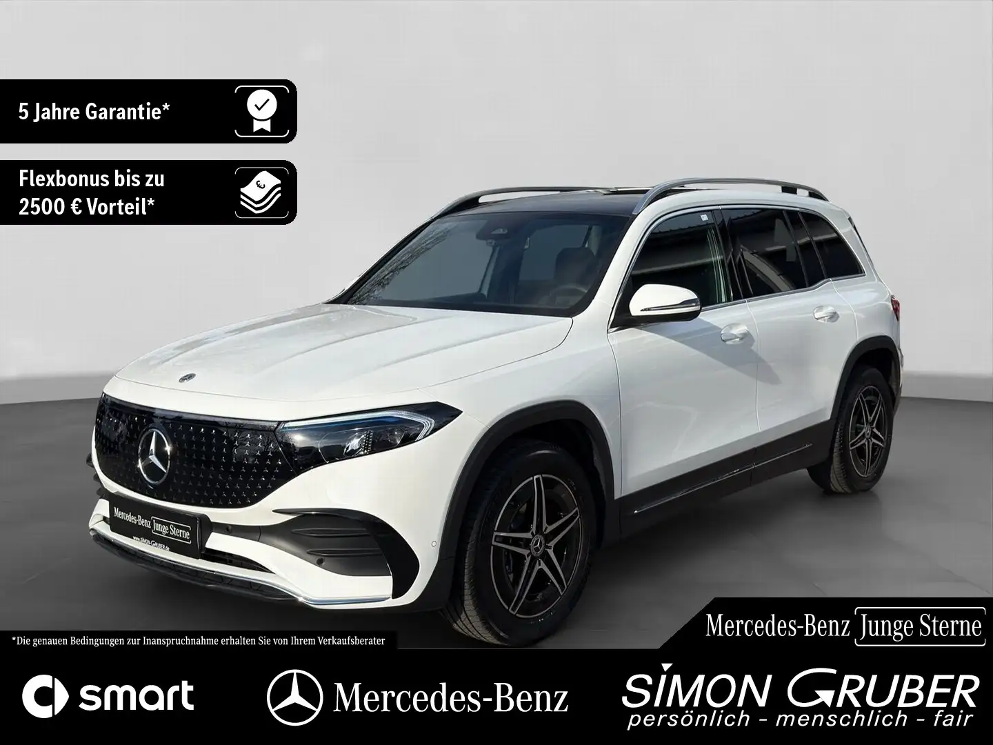 Mercedes-Benz EQB 300 4M AMG Pano HUD Leder Distronic 7Sitze Weiß - 1