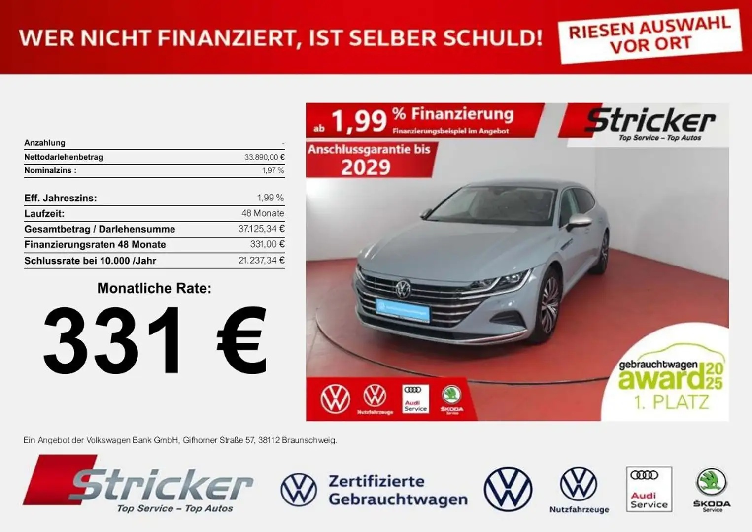 Volkswagen Arteon Shooting Brake Elegance 1.4TSI e-hybrid 331,-ohne Grau - 1