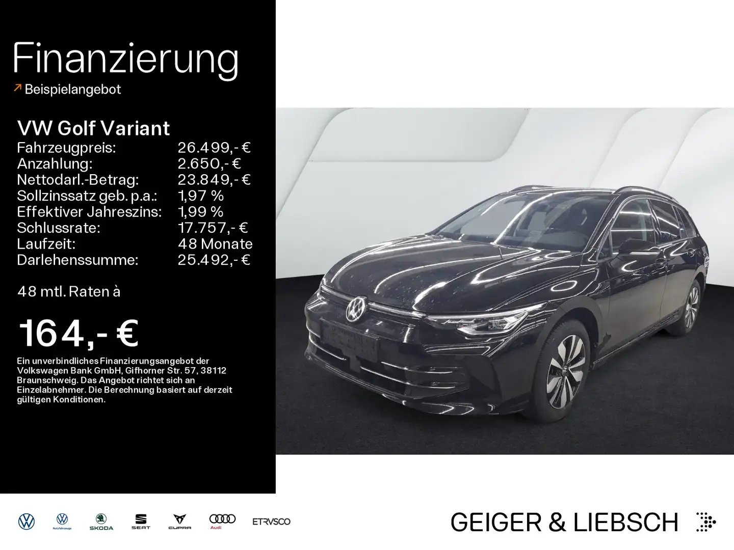 Volkswagen Golf Variant Golf VIII Variant 1.5 TSI GOAL*LED*AHK*KAMERA*NA Schwarz - 1