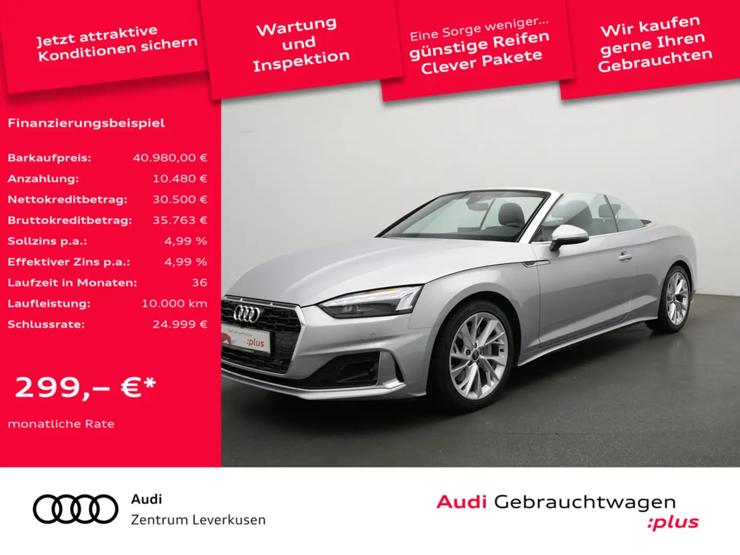 Audi A5 Cabrio advanced KAM SHZ CARPLAY PDC Schwarz - 1