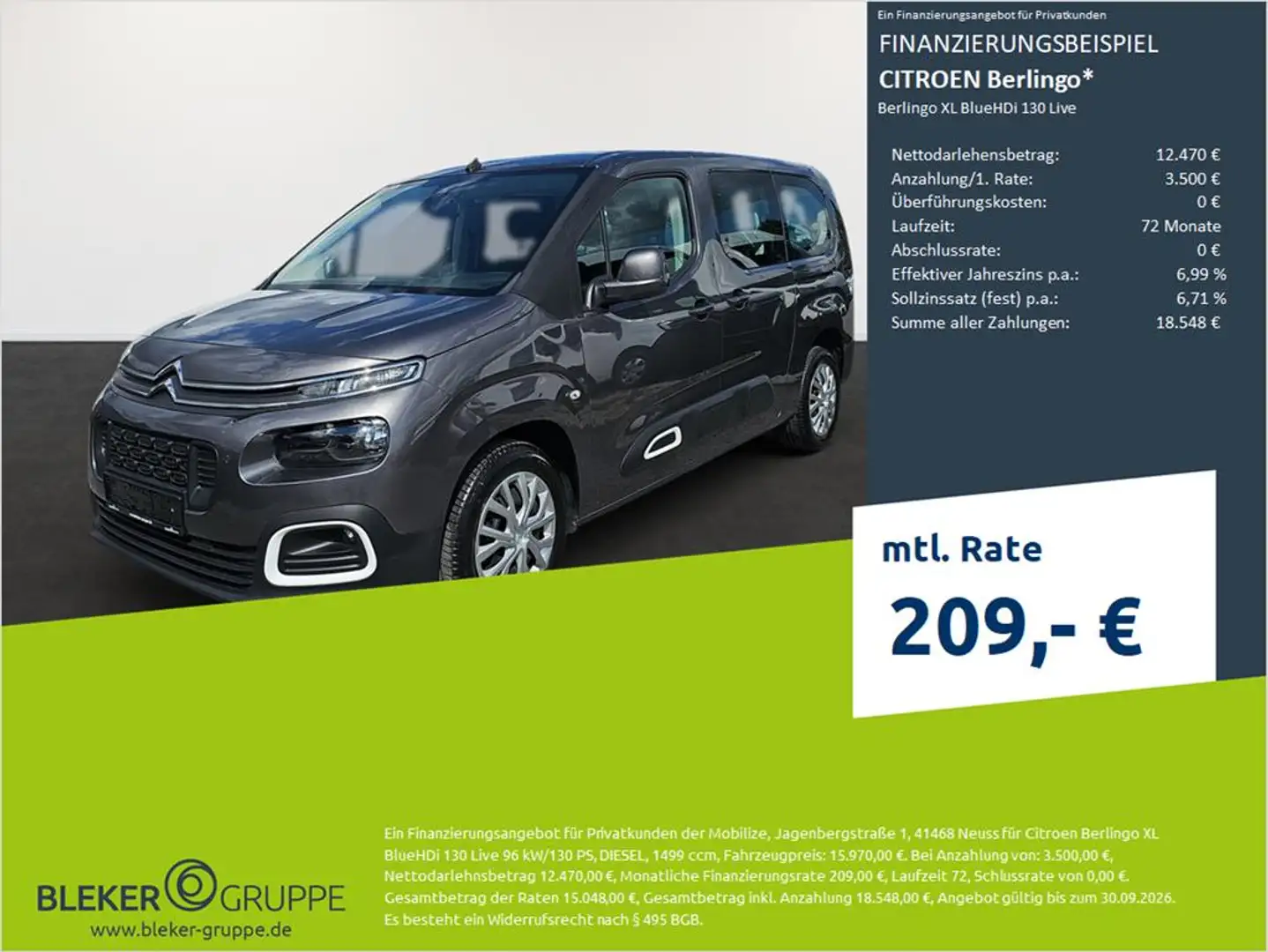 Citroen Berlingo Berlingo Live XL Gris - 1