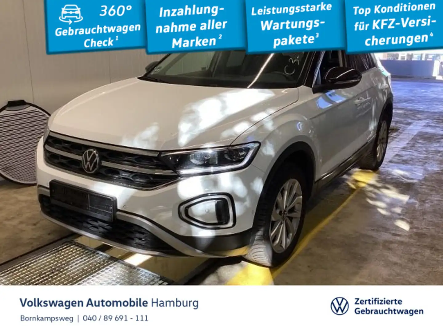 Volkswagen T-Roc 1.5 TSI Style DSG Navi AHK LED ACC PDC Weiß - 1