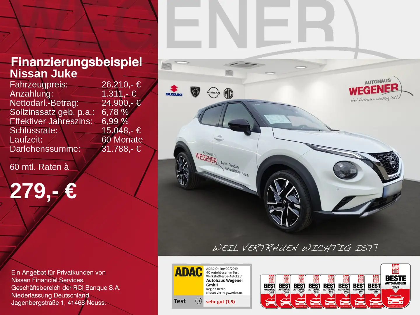 Nissan Juke JUKE N-DESIGN 1.0 DIG-T 114 PS 6MT  19"LM-Felgen Blanc - 2