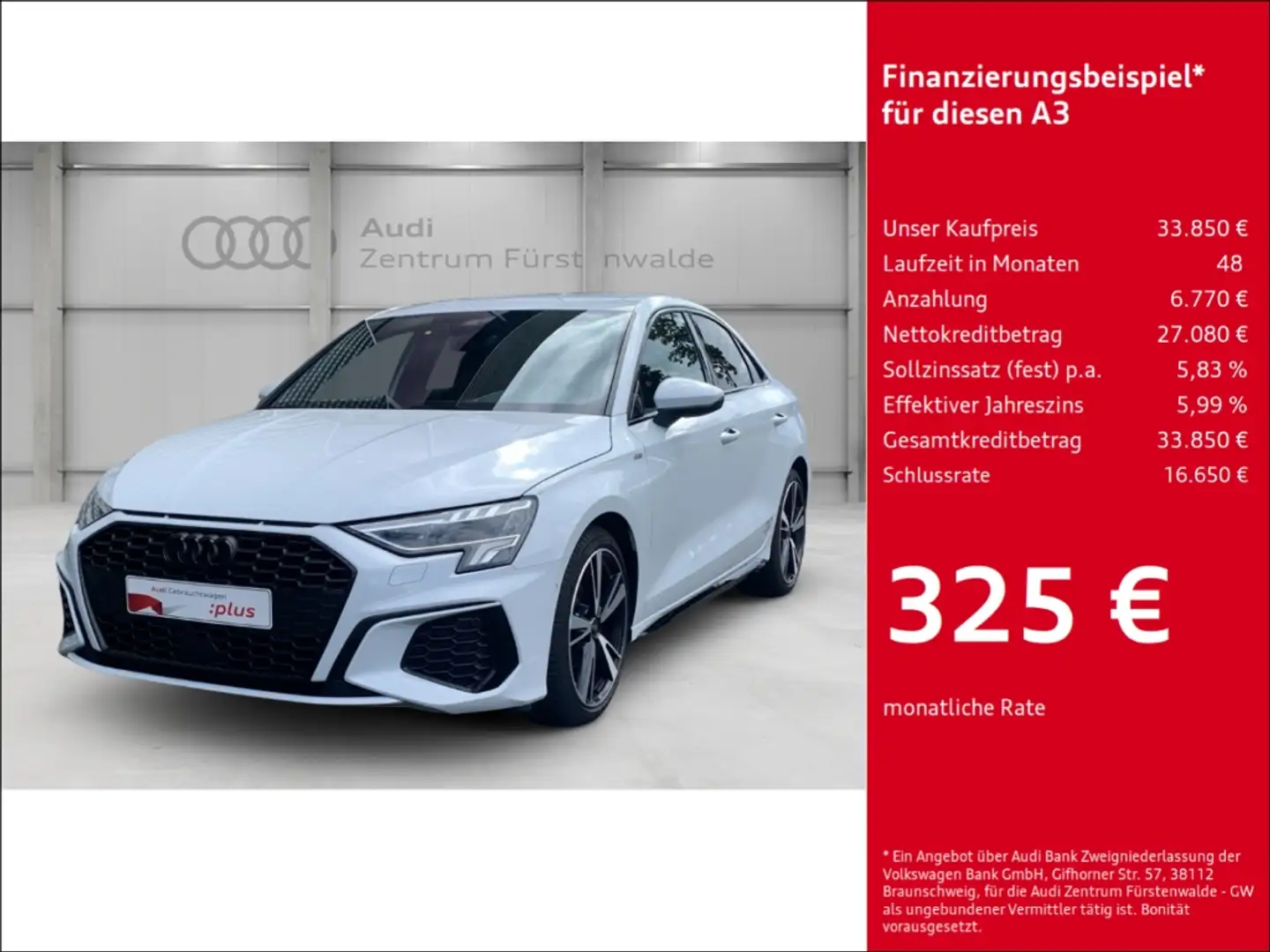 Audi A3 line Limousine 35 TFSI S tronic S-line AHK Weiß - 1