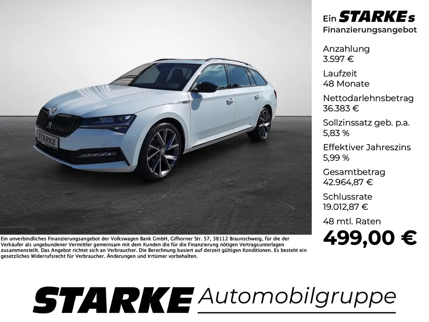 Skoda Superb Combi 2.0 TDI 4x4 DSG Sportline Weiß - 1