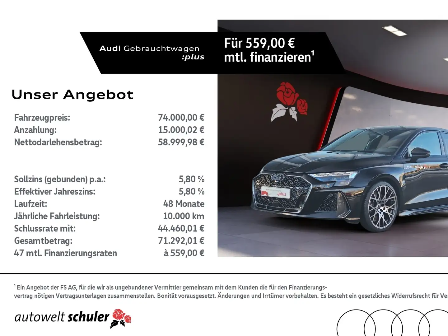 Audi RS3 Limousine 2.5 TFSI quattro SONOS Matrix-LED Schal Noir - 1