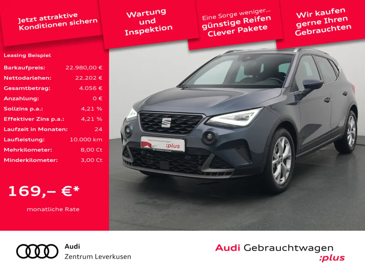 SEAT Arona TSI FR SPORTSITZE NAVI VIRT KAM LED SHZ Grau - 1
