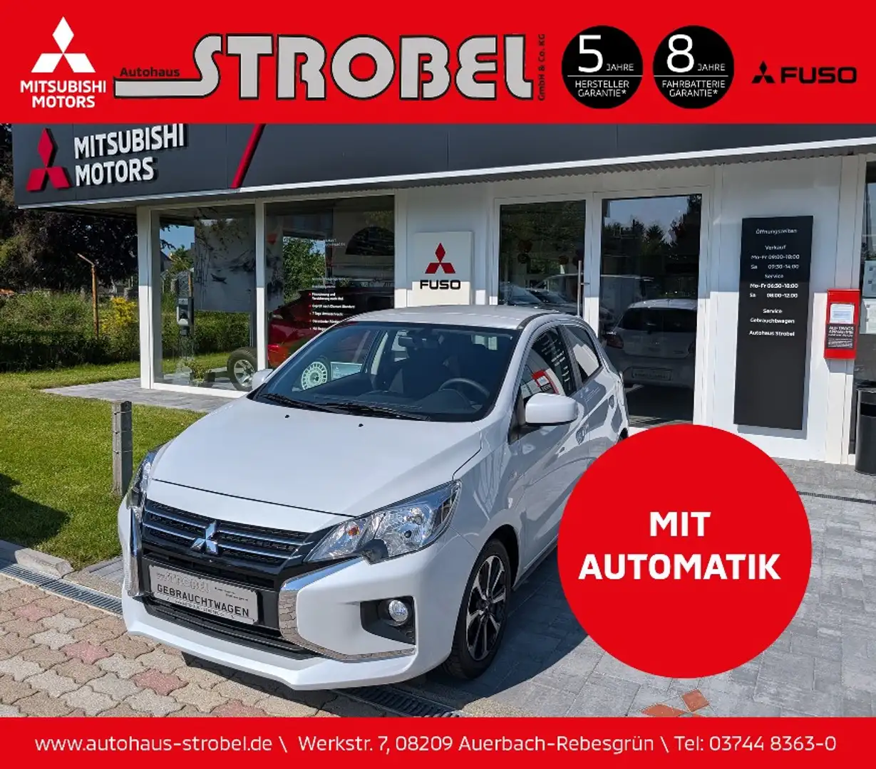 Mitsubishi Space Star Intro Edition+ 1.2 *AUTOMATIK*NAVI* Weiß - 1