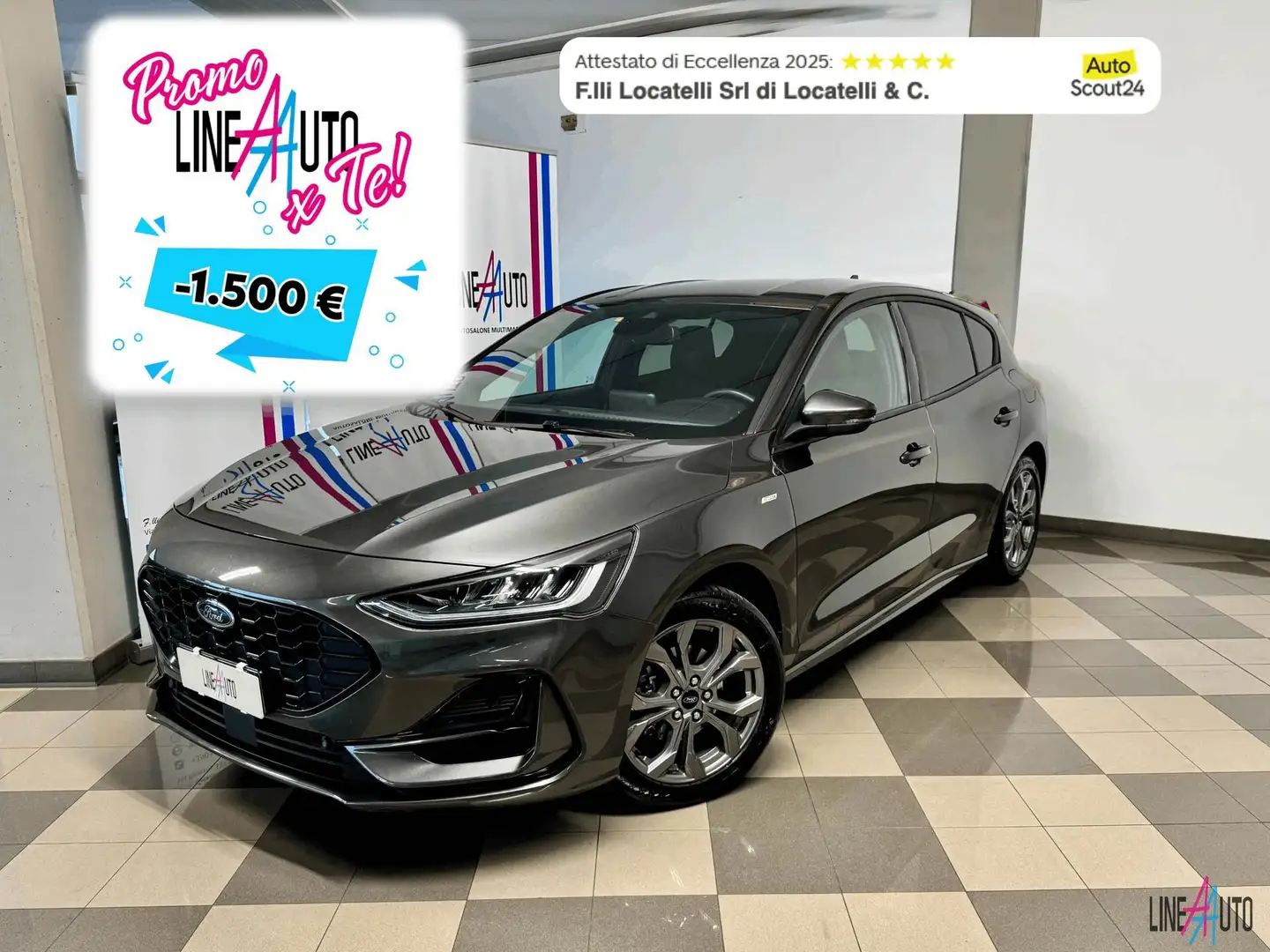 Ford Focus Focus 1.0 EcoBoost Hybrid 125 CV 5p. ST-Line Gris - 1