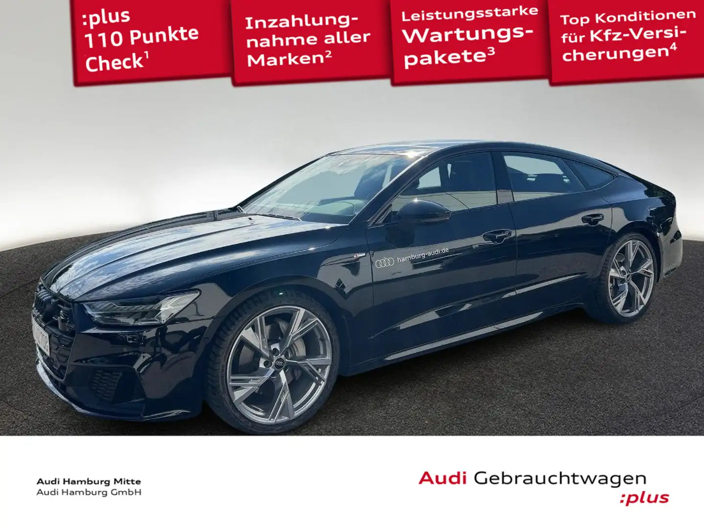 Audi A7 50 TDI quattro tiptr. S line Pano M Schwarz - 1
