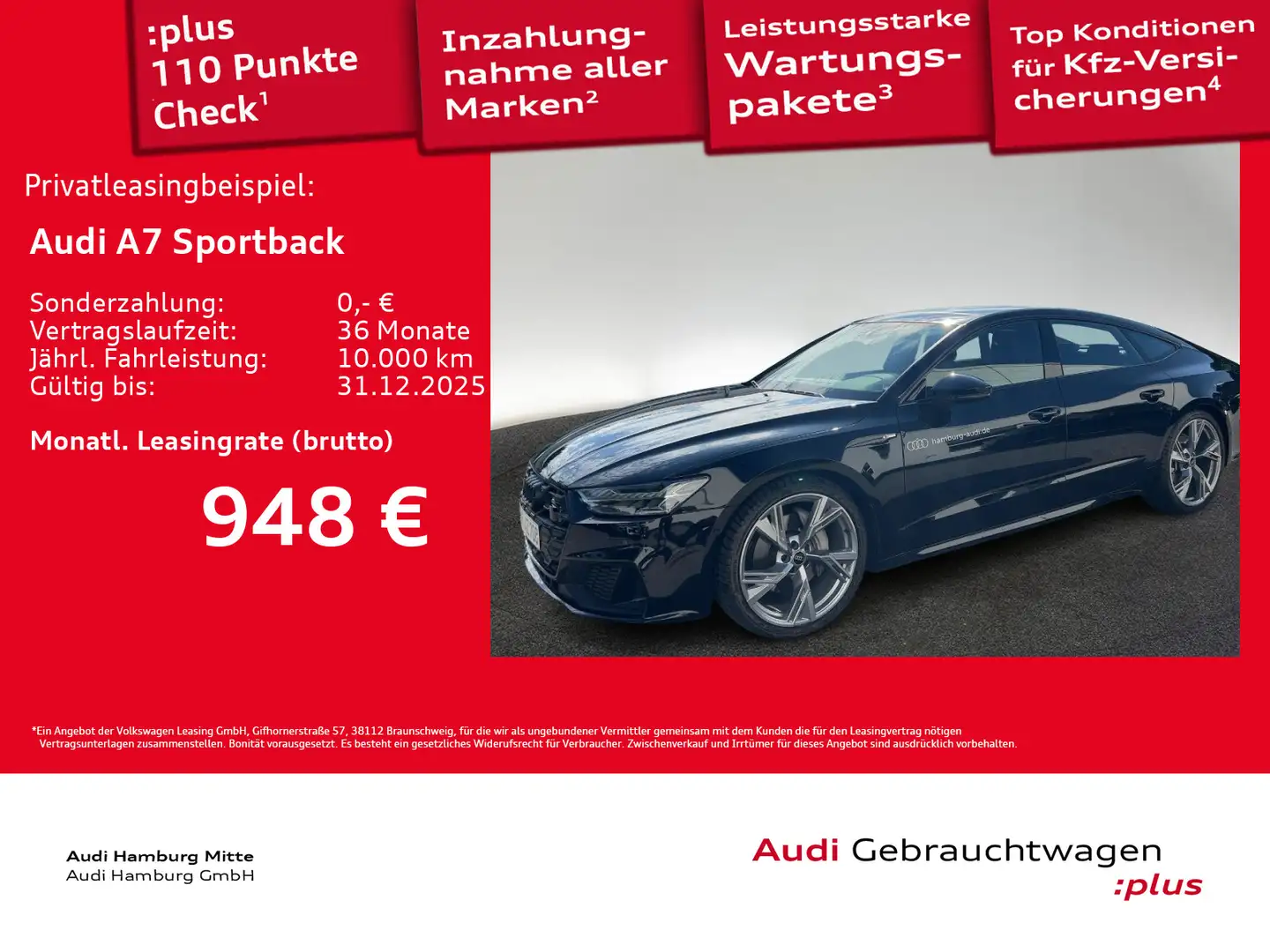 Audi A7 50 TDI quattro tiptr. S line Pano M Schwarz - 1