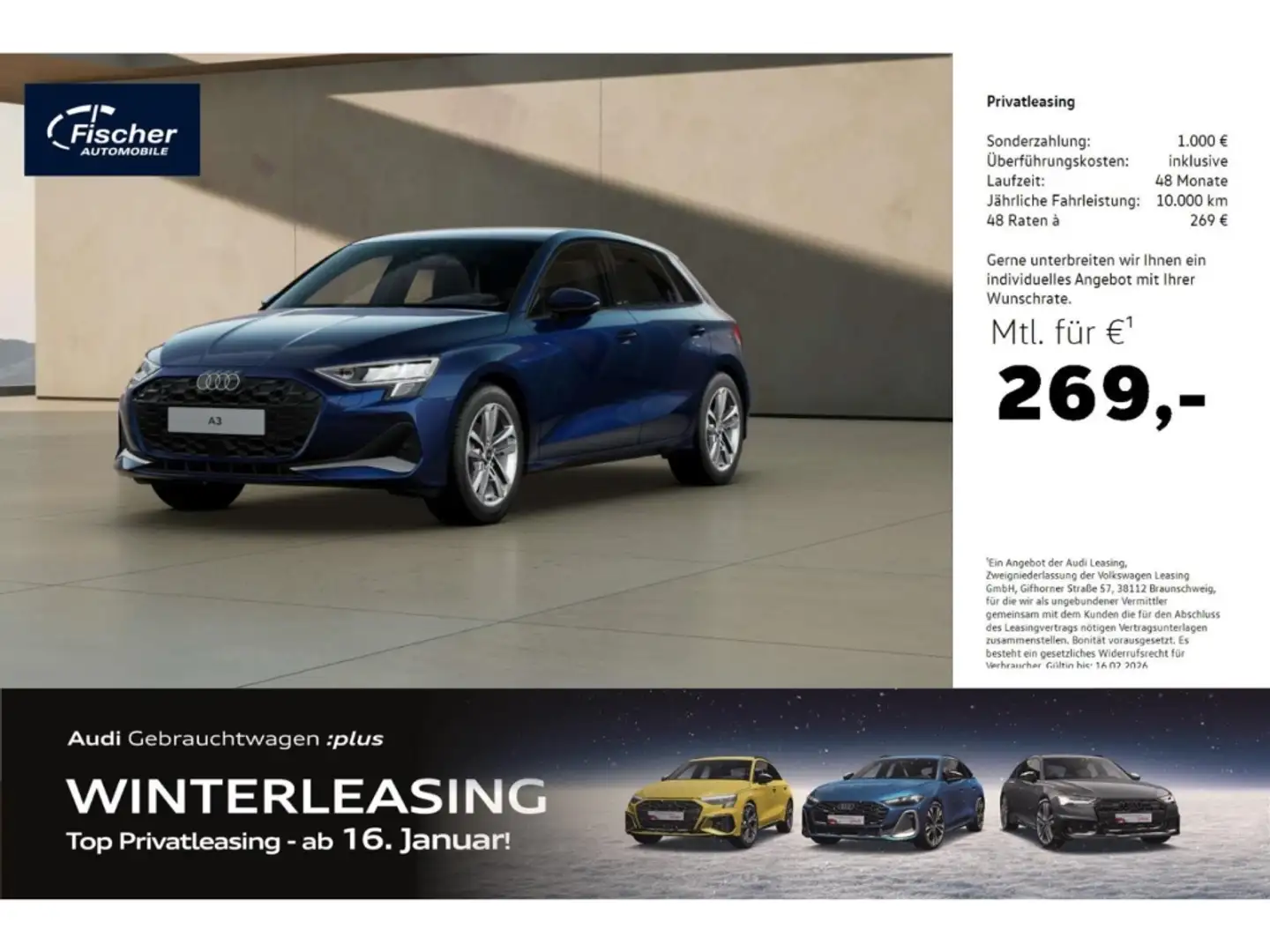 Audi A3 Sportback 35 TFSI Advanced AHK/NAV Blau - 1
