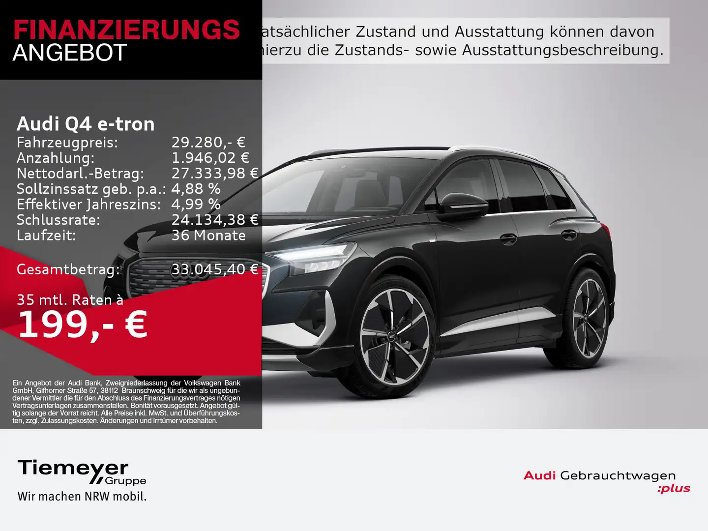 Audi Q4 e-tron 40 S LINE LM21 NAVI+ KAMERA KLIMA Schwarz - 1