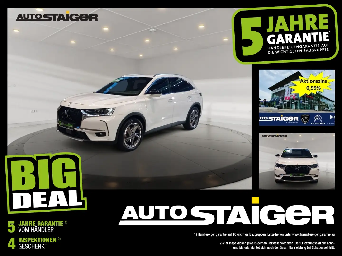 DS Automobiles DS 7 Crossback DS7 Crossback 1.6 PureTech 225 Be Chic SpurH LM White - 1