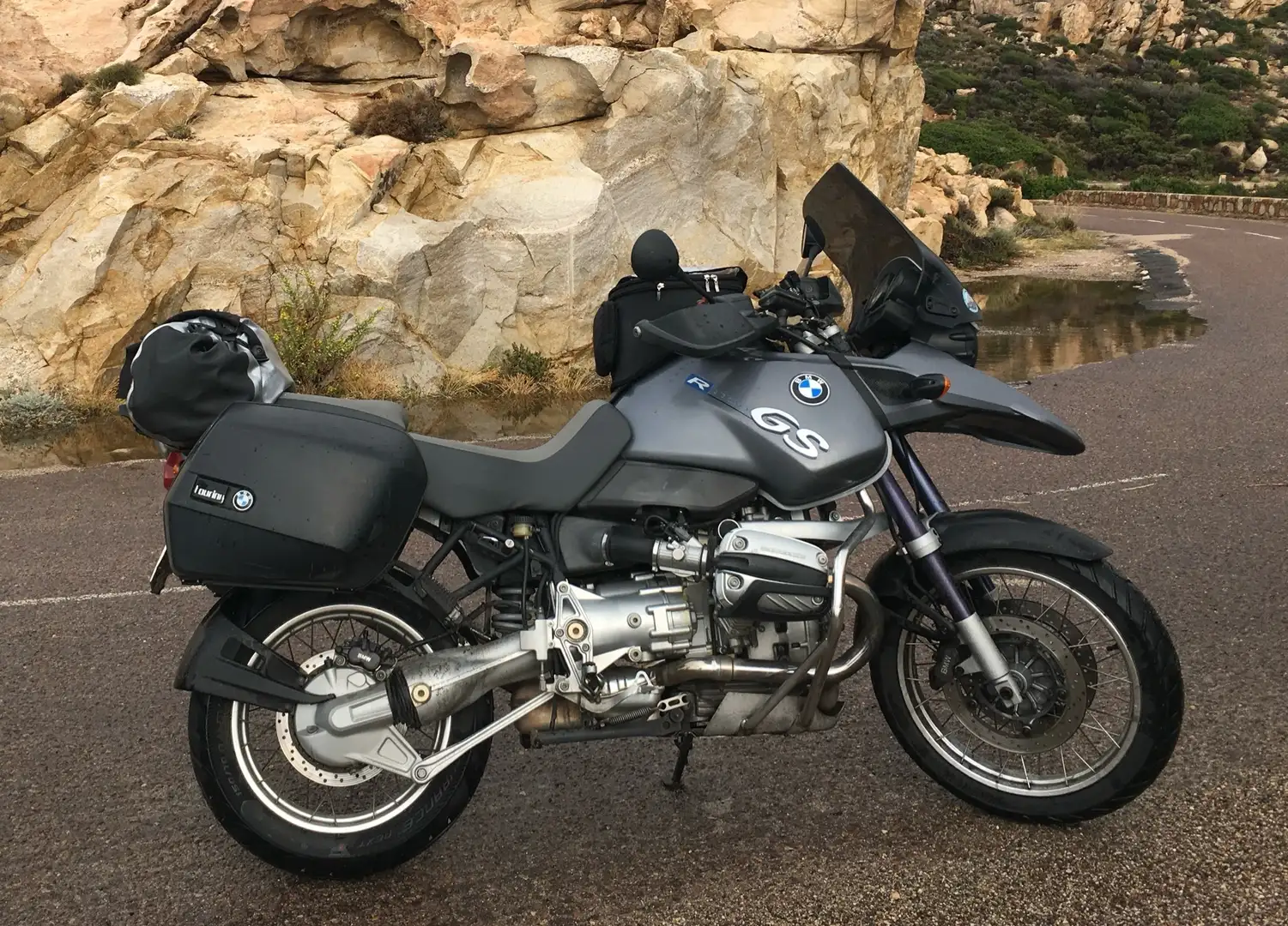 BMW R 1150 GS Parabrezza maggiorato e set di 2 bauletti rigidi Gri - 1
