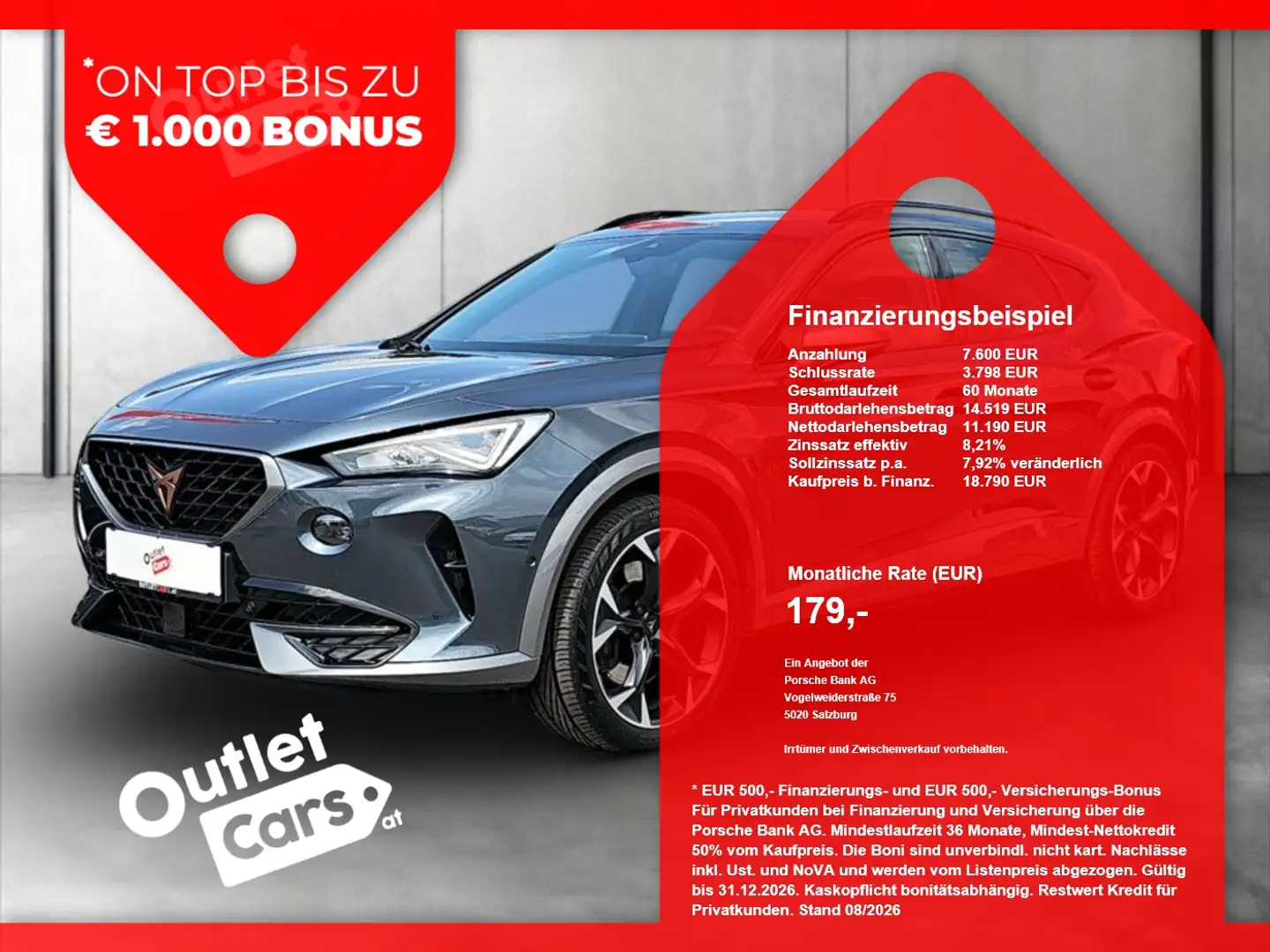 CUPRA Formentor 1.4 VE VZ ASSIST+AHK+LED+NAVI+RADAR+LM Grau - 1