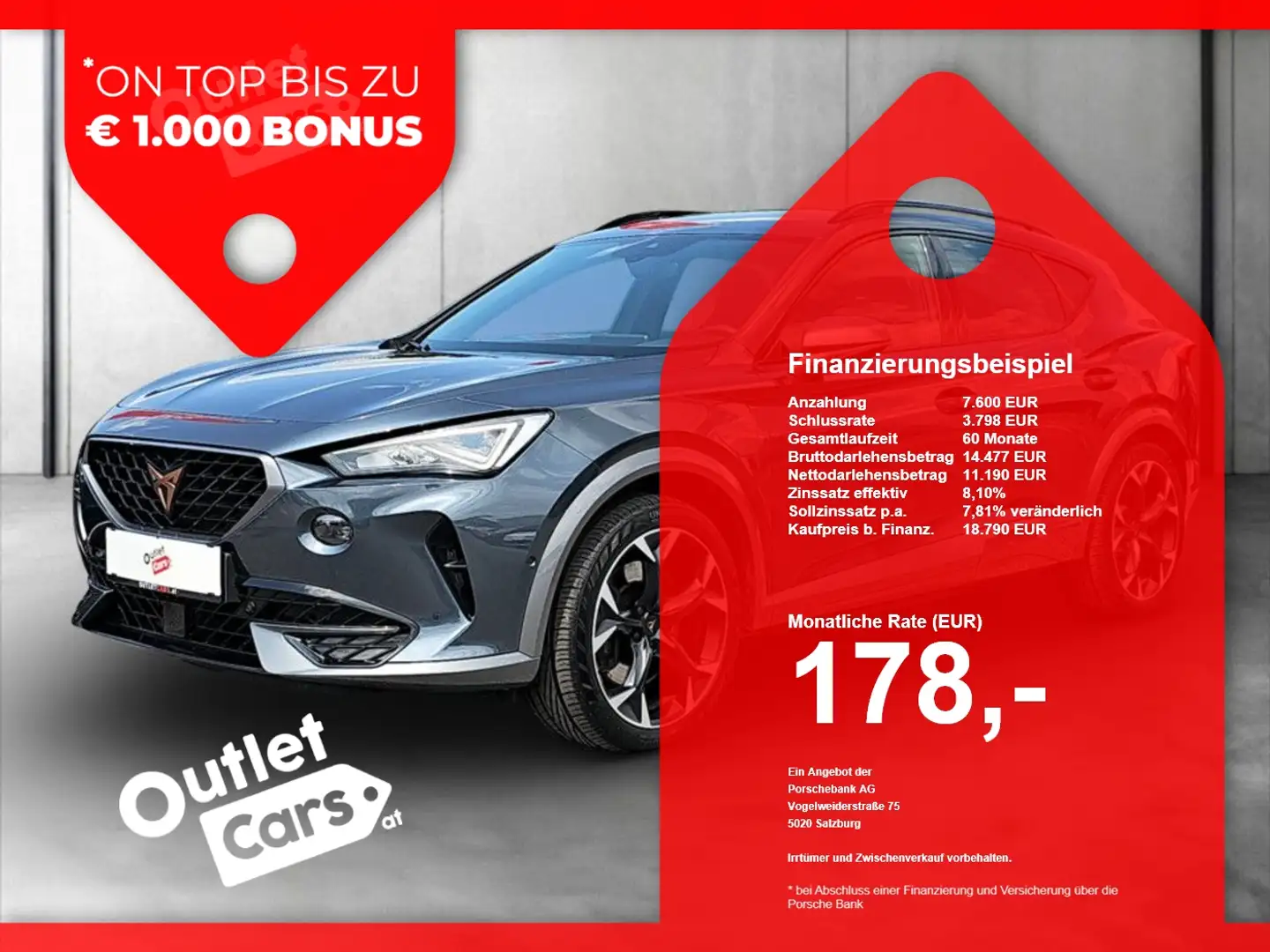CUPRA Formentor 1.4 VE VZ ASSIST+AHK+LED+NAVI+RADAR+LM Grau - 1