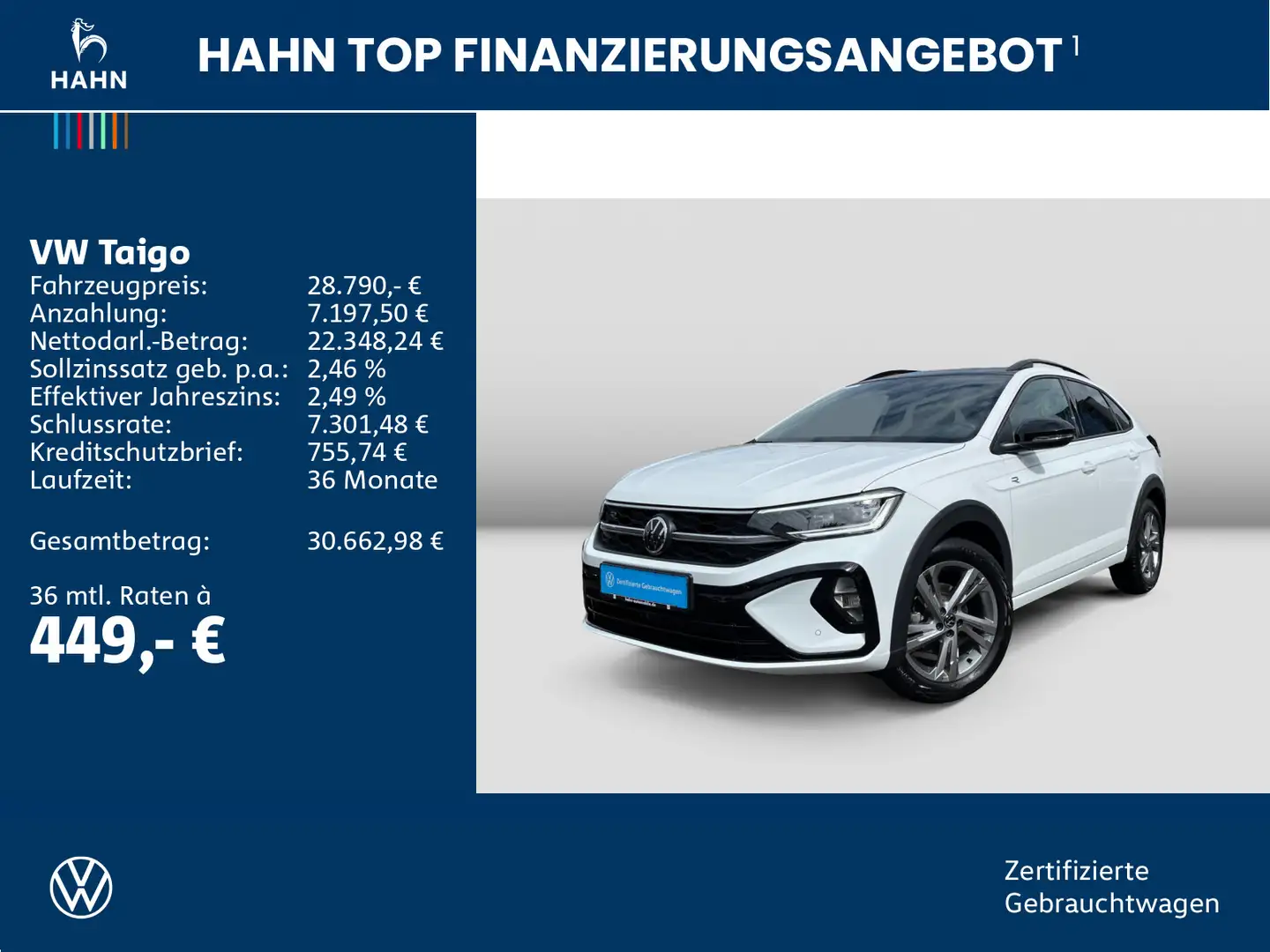 Volkswagen Taigo 1.5 TSI DSG R-Line AHK ACC Matrix Navi PDC Weiß - 2