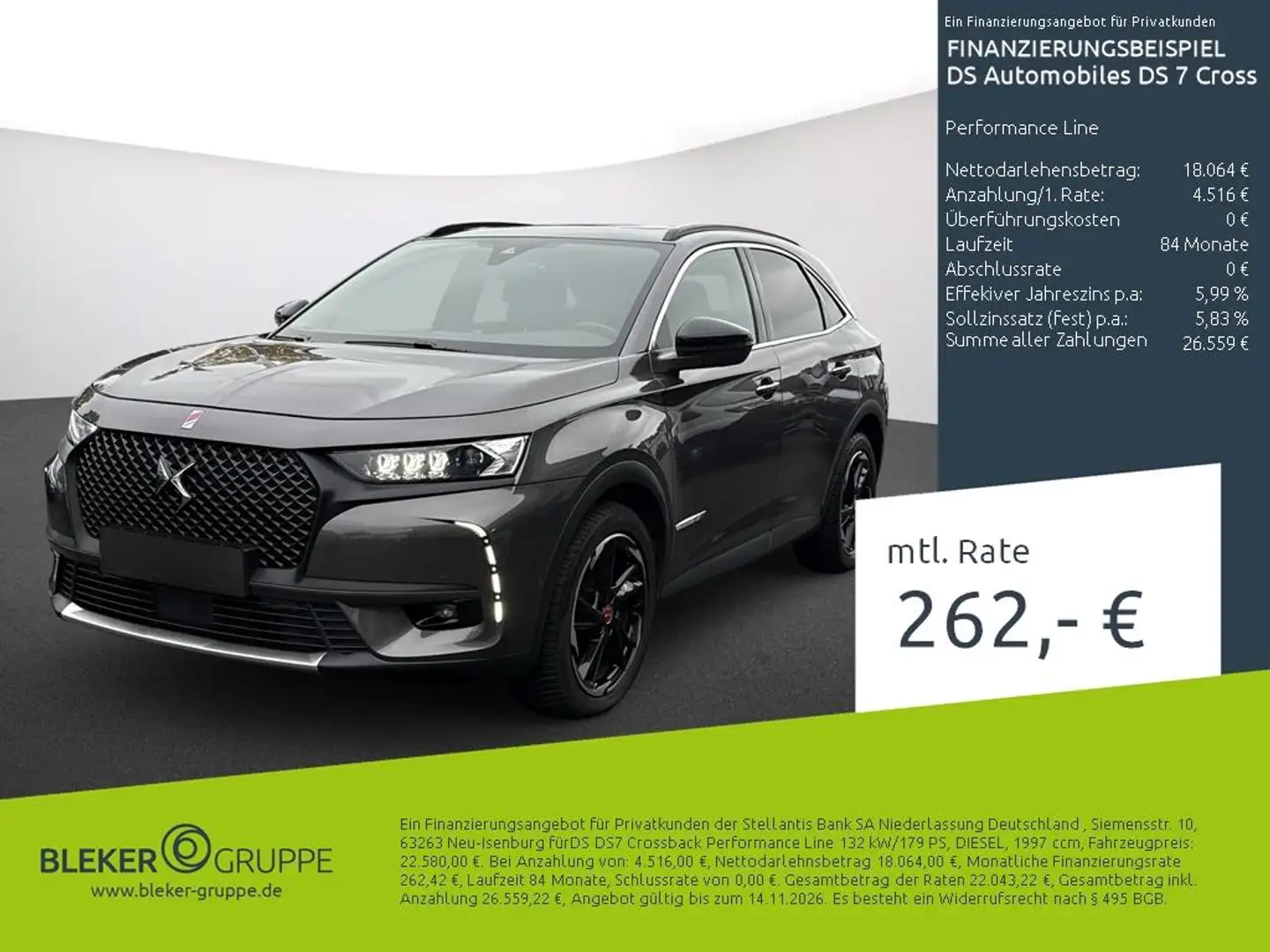 DS Automobiles DS 7 Crossback Performance Line Grau - 1