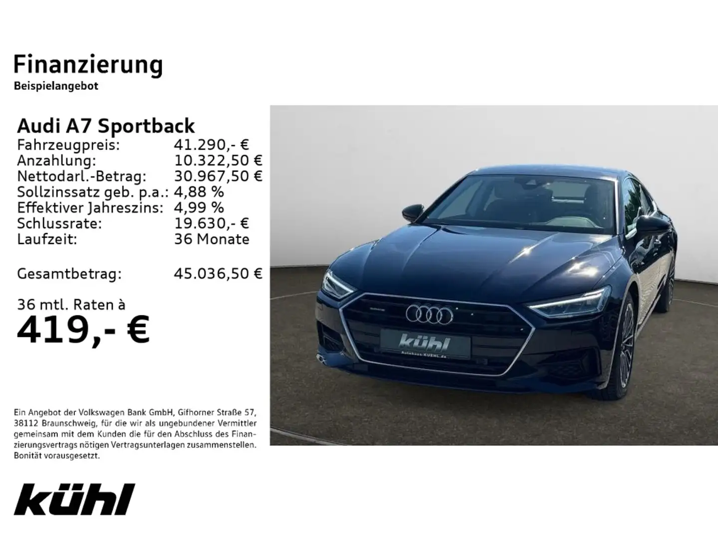 Audi A7 50 TFSI e quattro Navi,LM19,Kamera Blau - 2