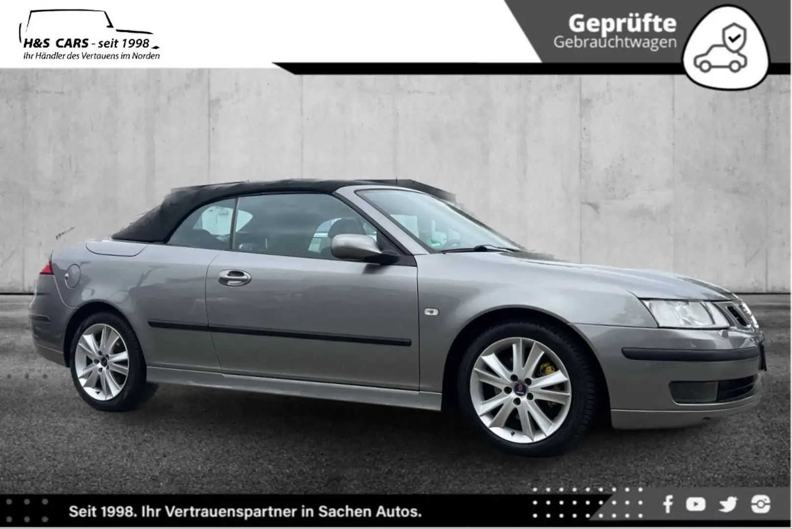 Saab 9-3 1.9 TiD Vector Cabrio 1.H BI-XEN NAV LEDER Grau - 1