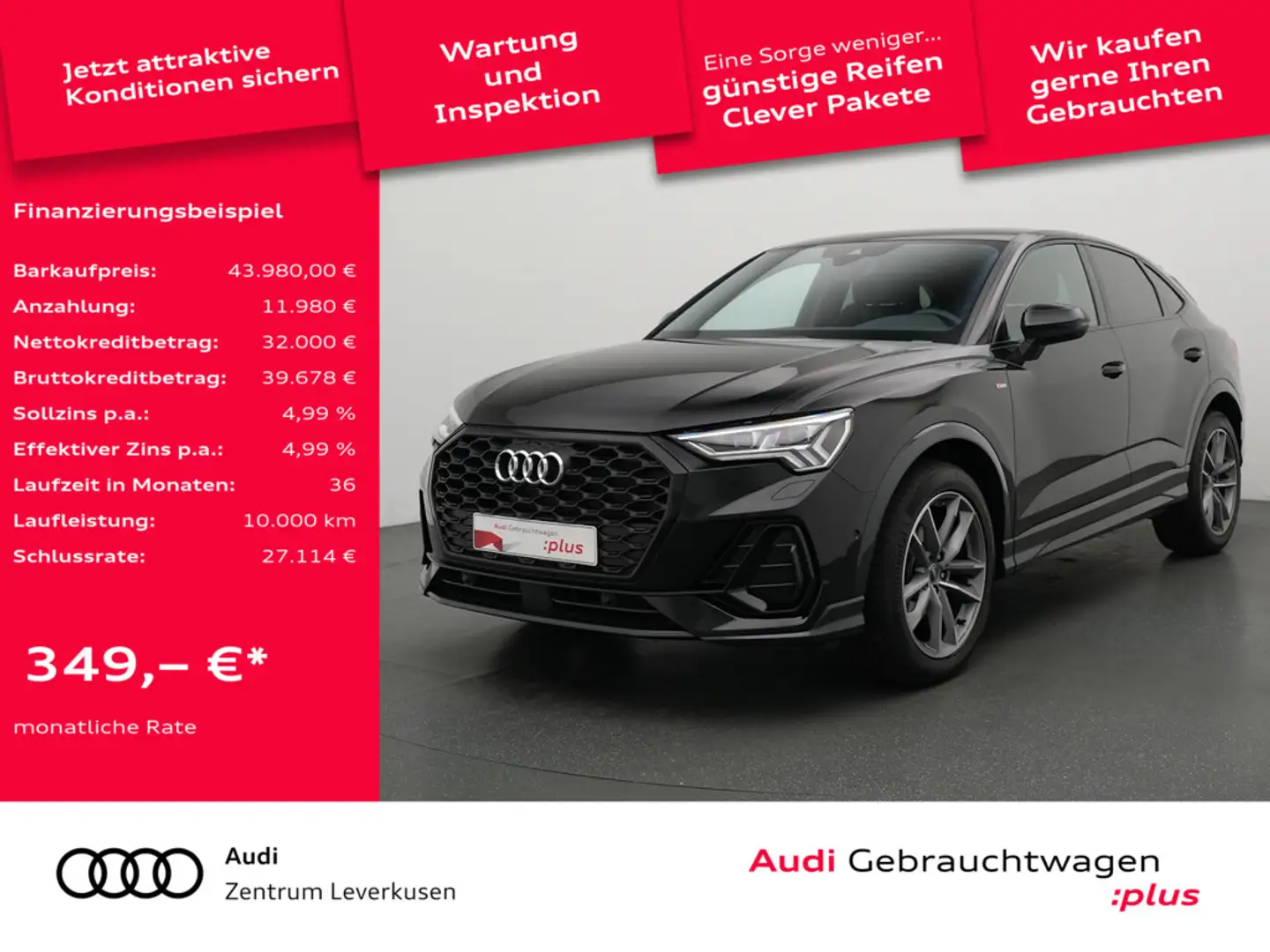 Audi Q3 Sportback S line S-TRON PANO MATRIX AHK LE Schwarz - 1