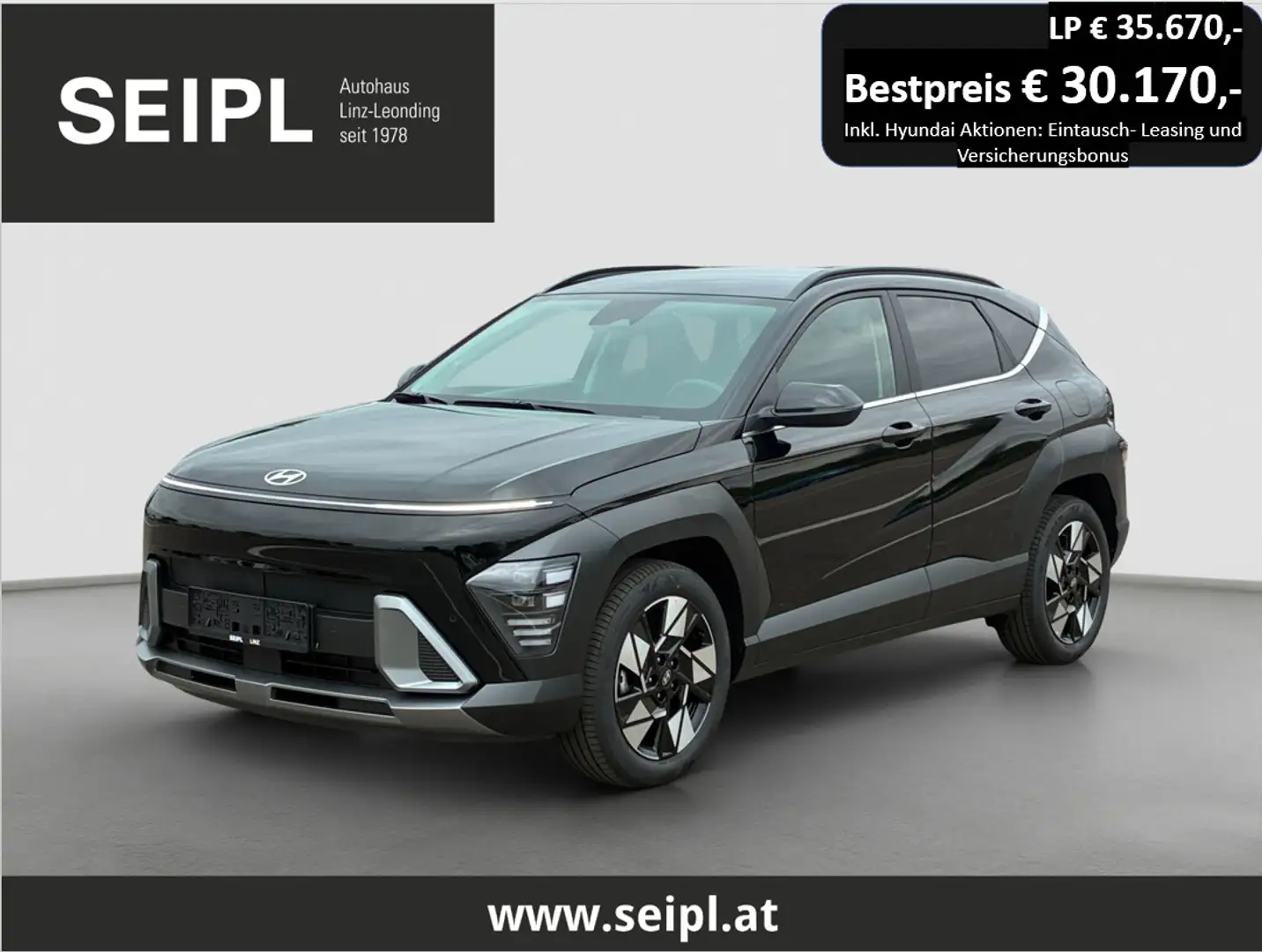 Hyundai KONA Kona 1,6 GDI HEV Go Plus DCT*Superbonus*Tot-Win... Schwarz - 1