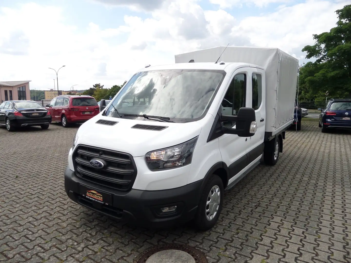 Ford Transit 350 L2 Pritsche+Plane DoKa 7-Sitzer+Klima+SHZ+4x4 Blanc - 2