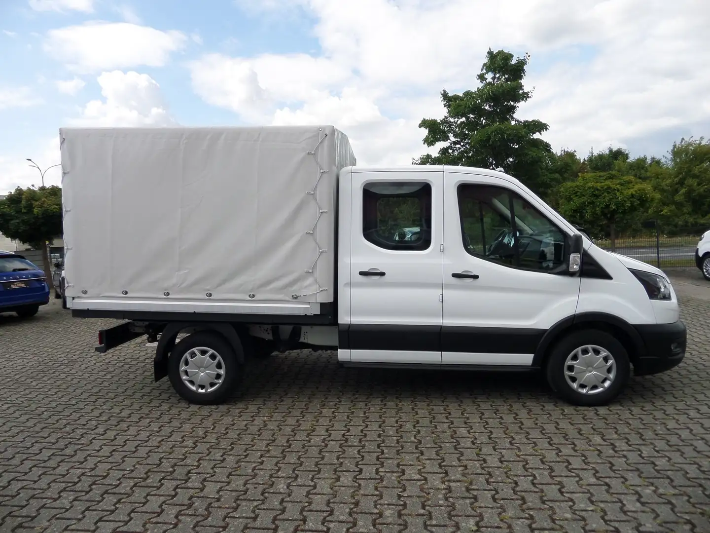 Ford Transit 350 L2 Pritsche+Plane DoKa 7-Sitzer+Klima+SHZ+4x4 Blanc - 1
